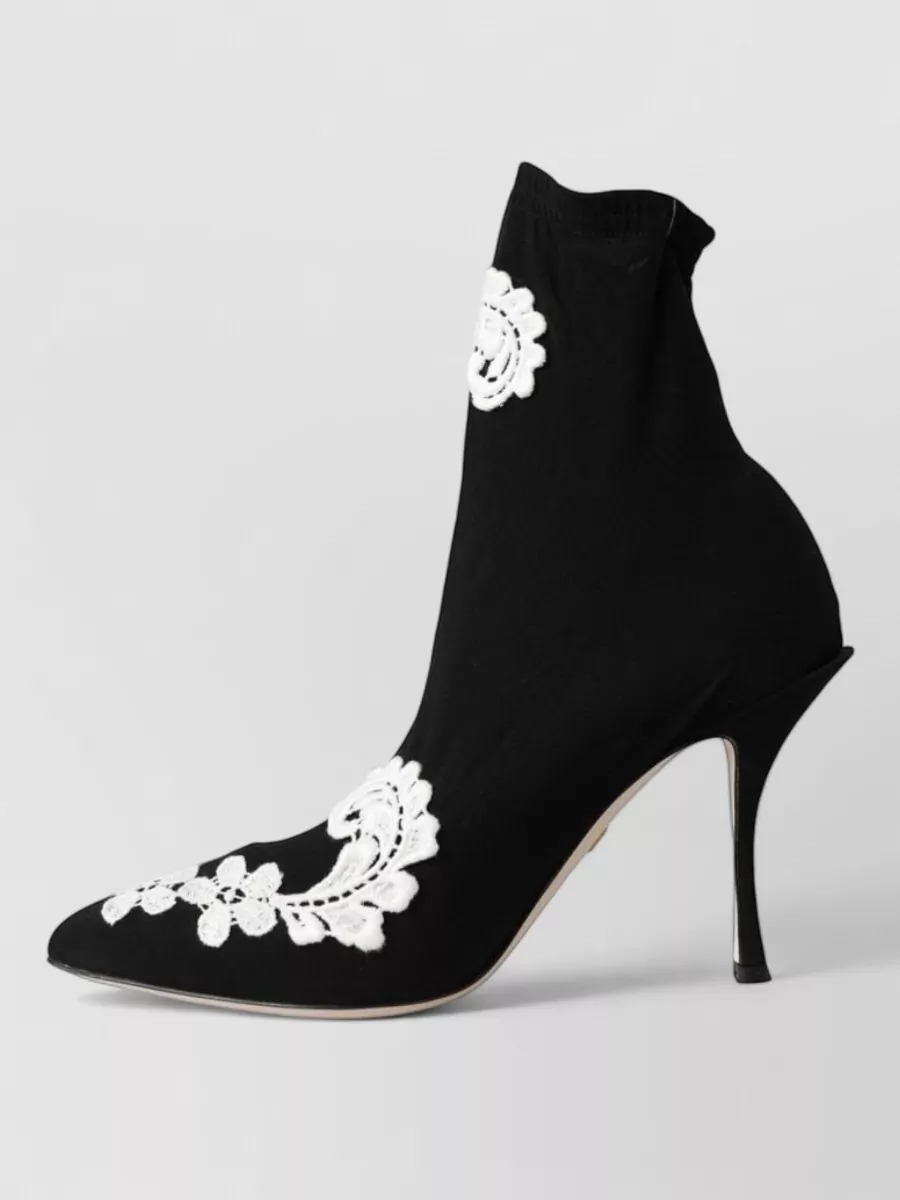 Dolce&Gabbana Embroidered Ankle Boots