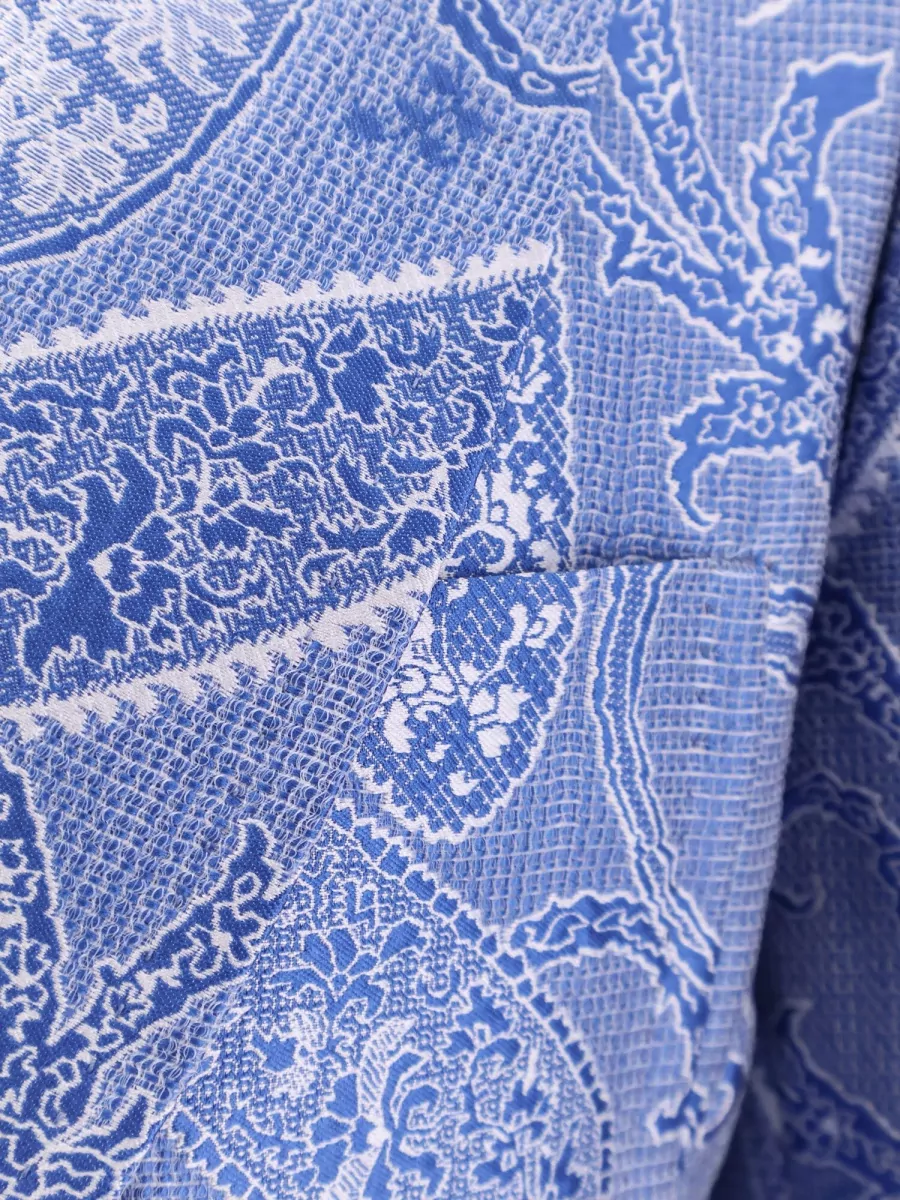 Etro Silk Blend Paisley Print Single Breasted Blazer