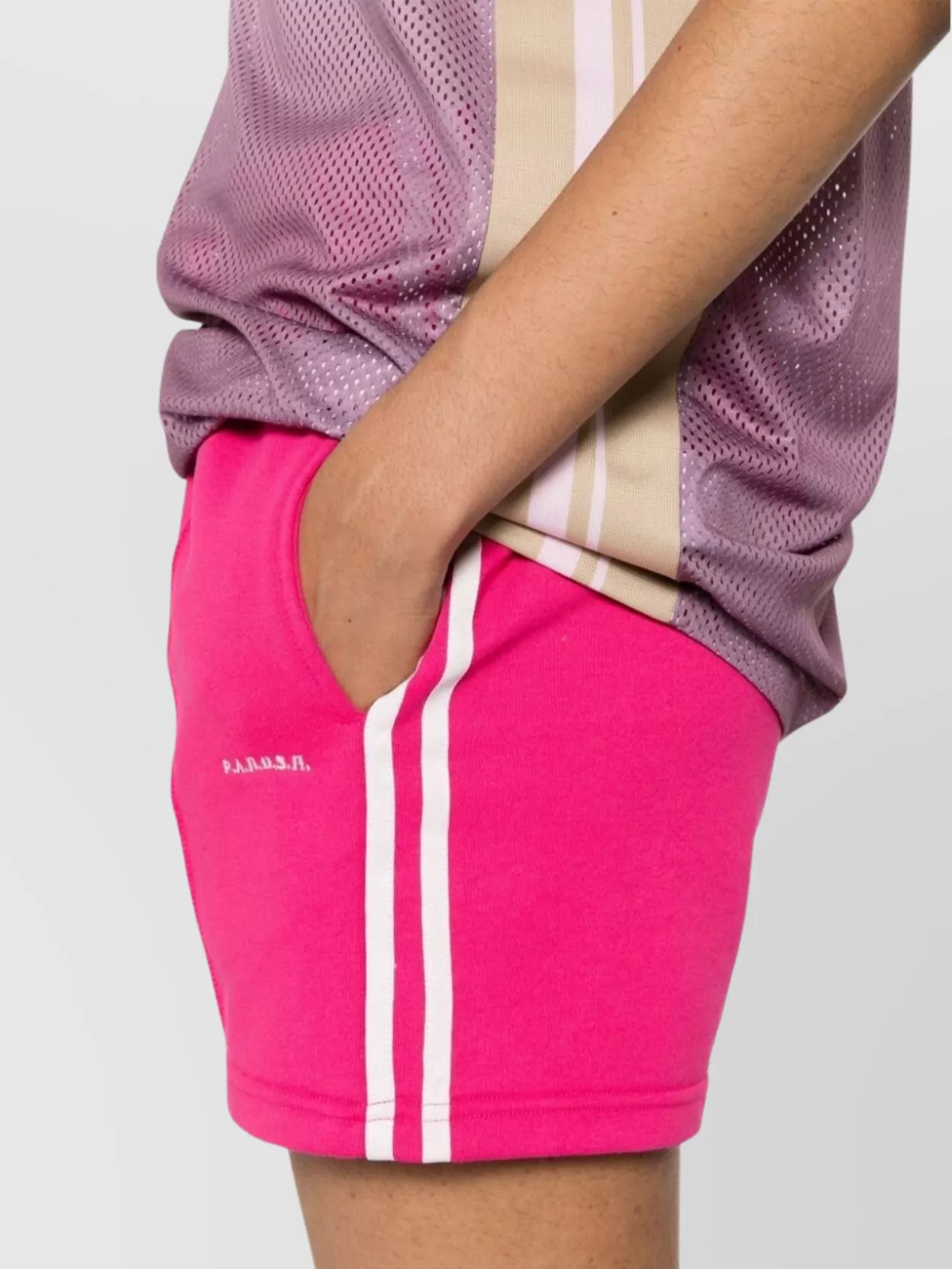 Parosh Striped Cotton Blend Jersey Shorts