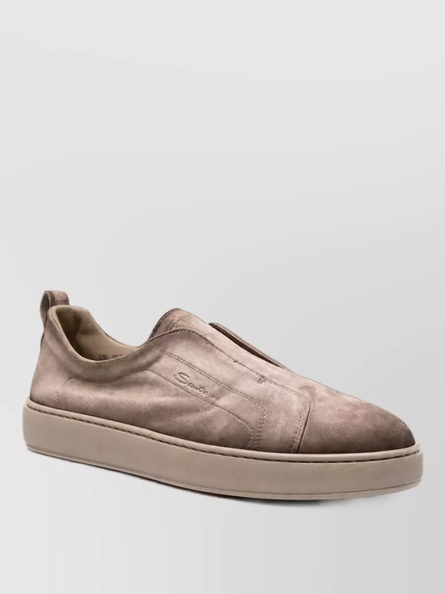 Santoni leather slip-on sneakers