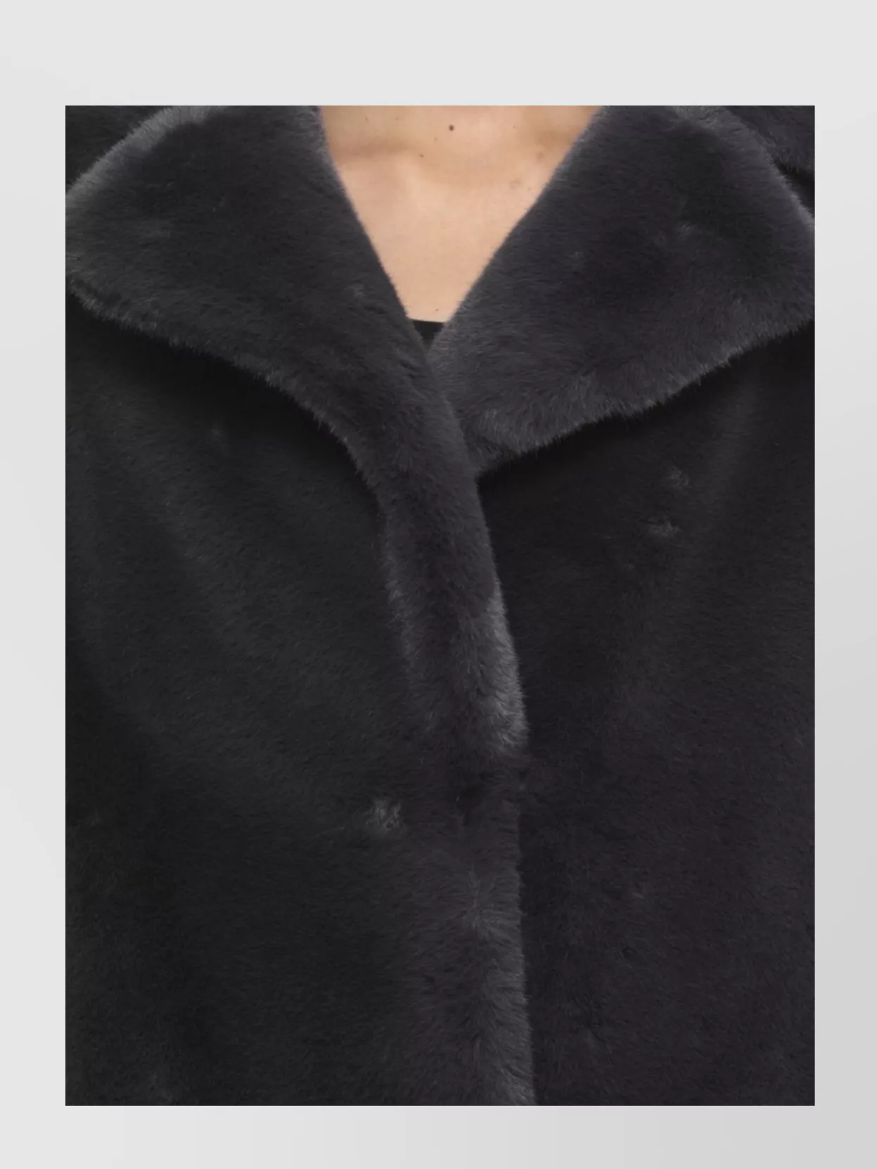 Stand Studio Long Sleeve Faux Fur Coat With Pockets