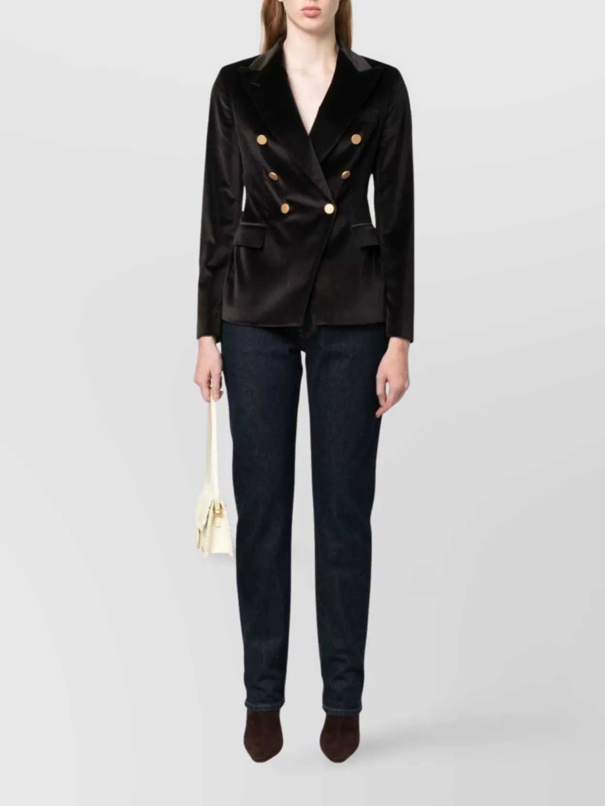 Tagliatore Alicya Double Breasted Blazer In Brown