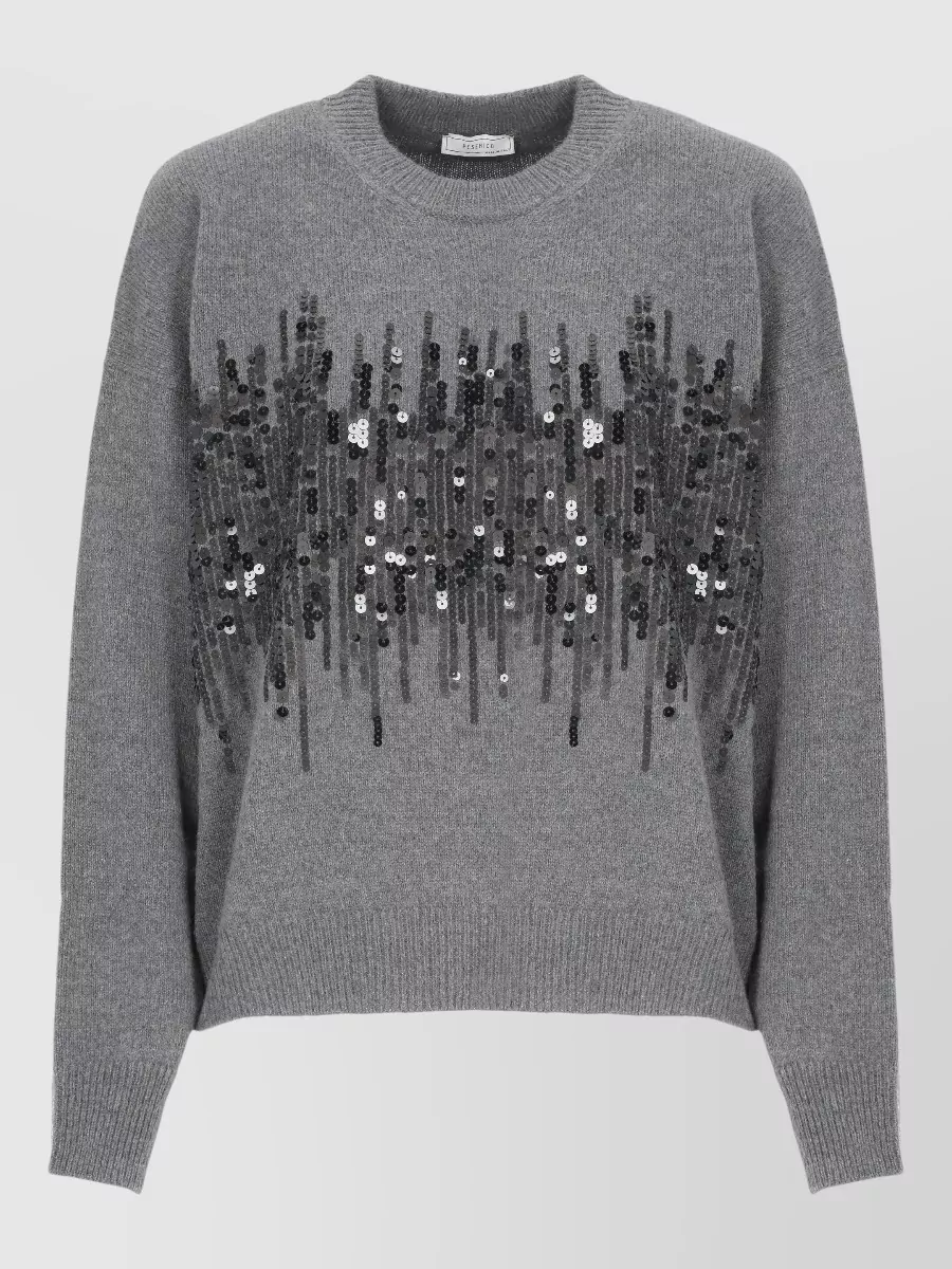 Peserico cashmere-blend sequin crewneck sweater
