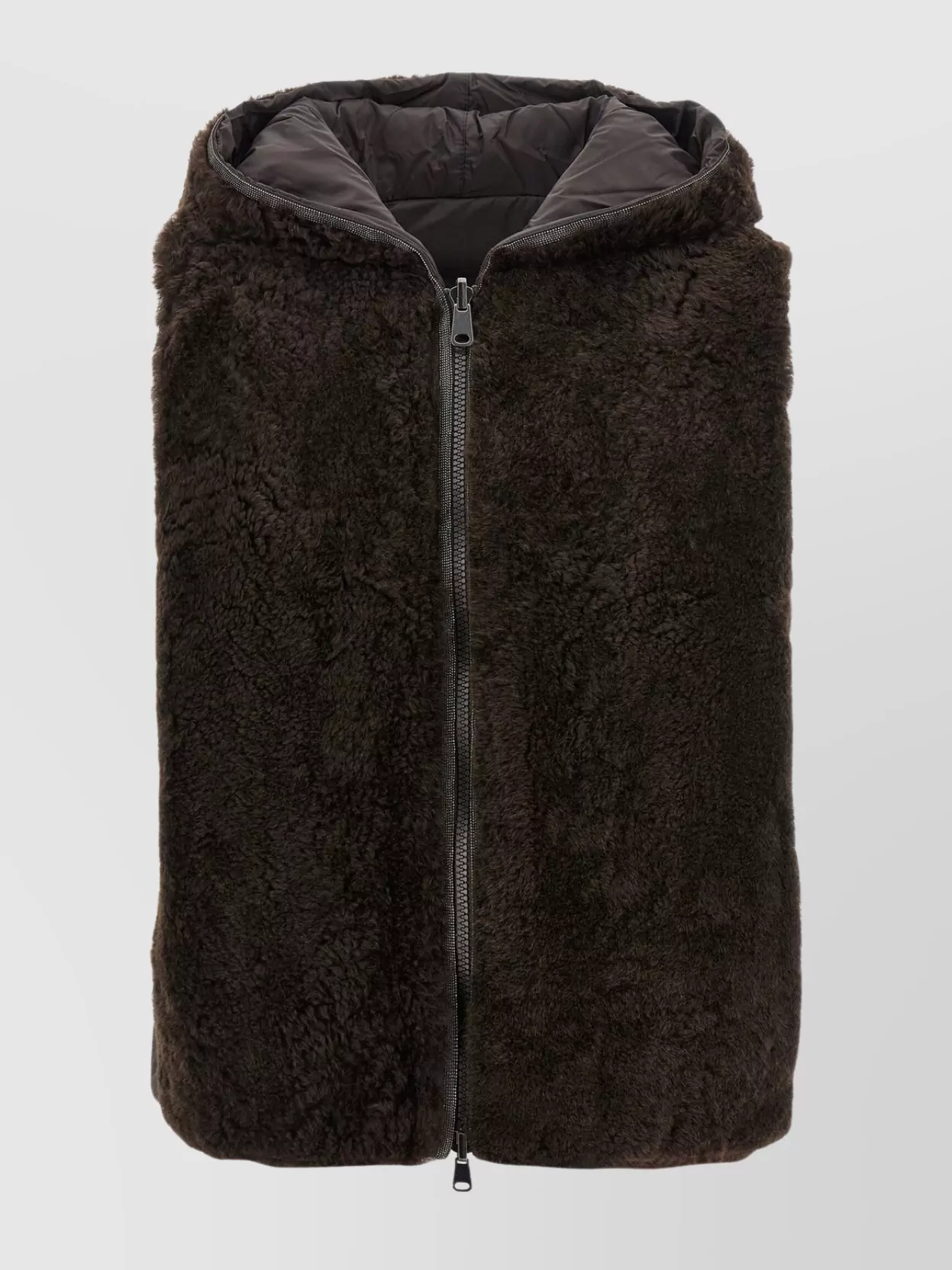 Brunello Cucinelli Reversible Hooded Faux Fur Vest