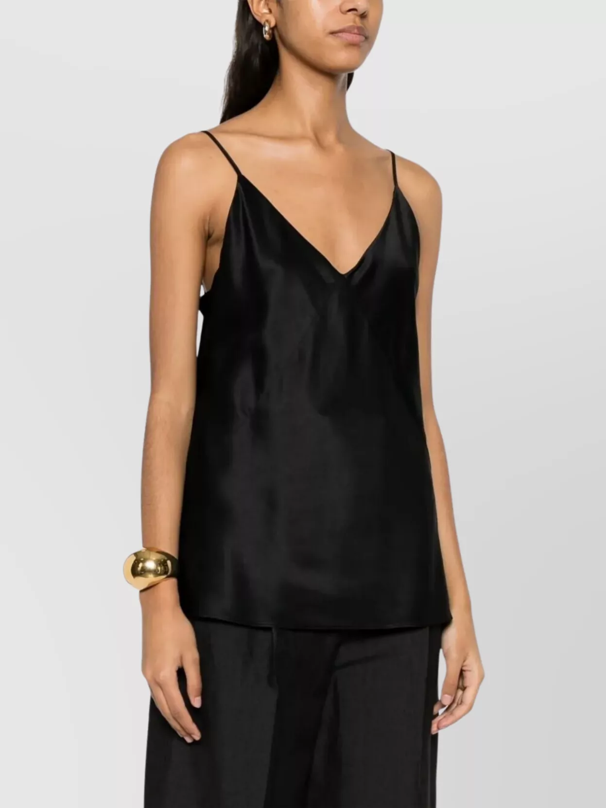 Max Mara Silk Top Relaxed Fit Satin Finish