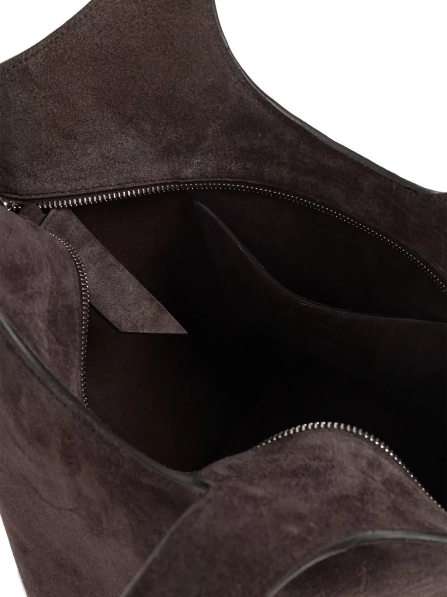 The Attico Medium Suede Shoulder Bag With Dual Handles