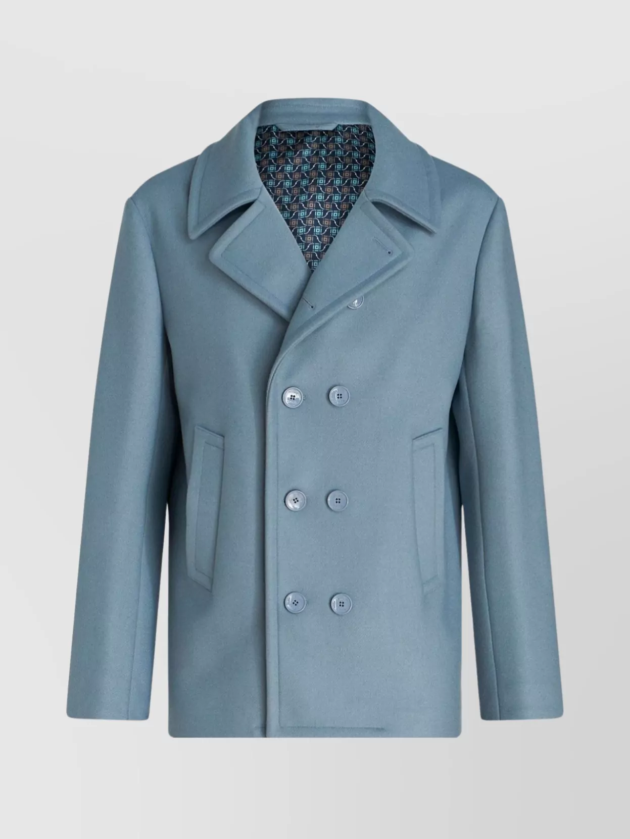 Shop Etro Sophisticated Double-breasted Blazer With Back Vent In Blue