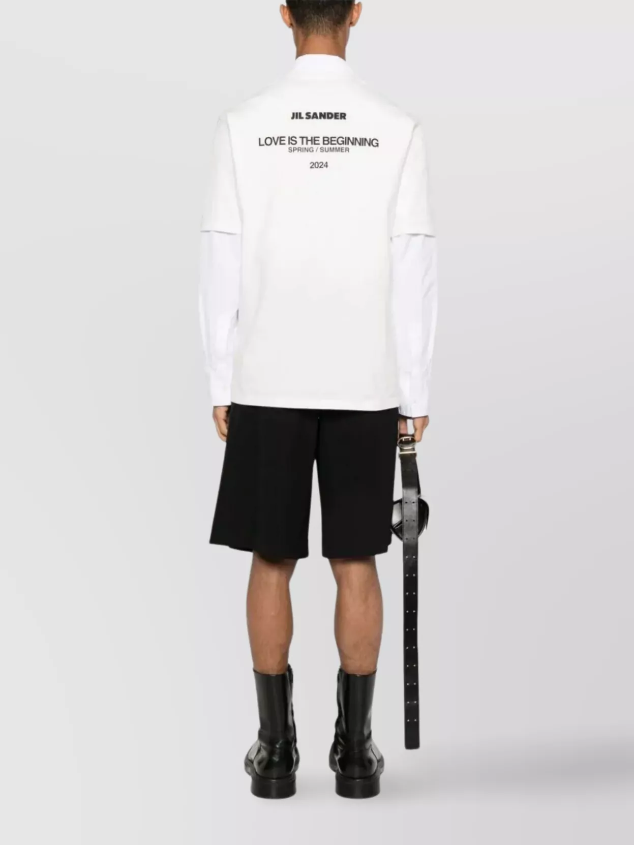 Jil Sander Crew Neck Printed Back T-Shirt Straight Hem