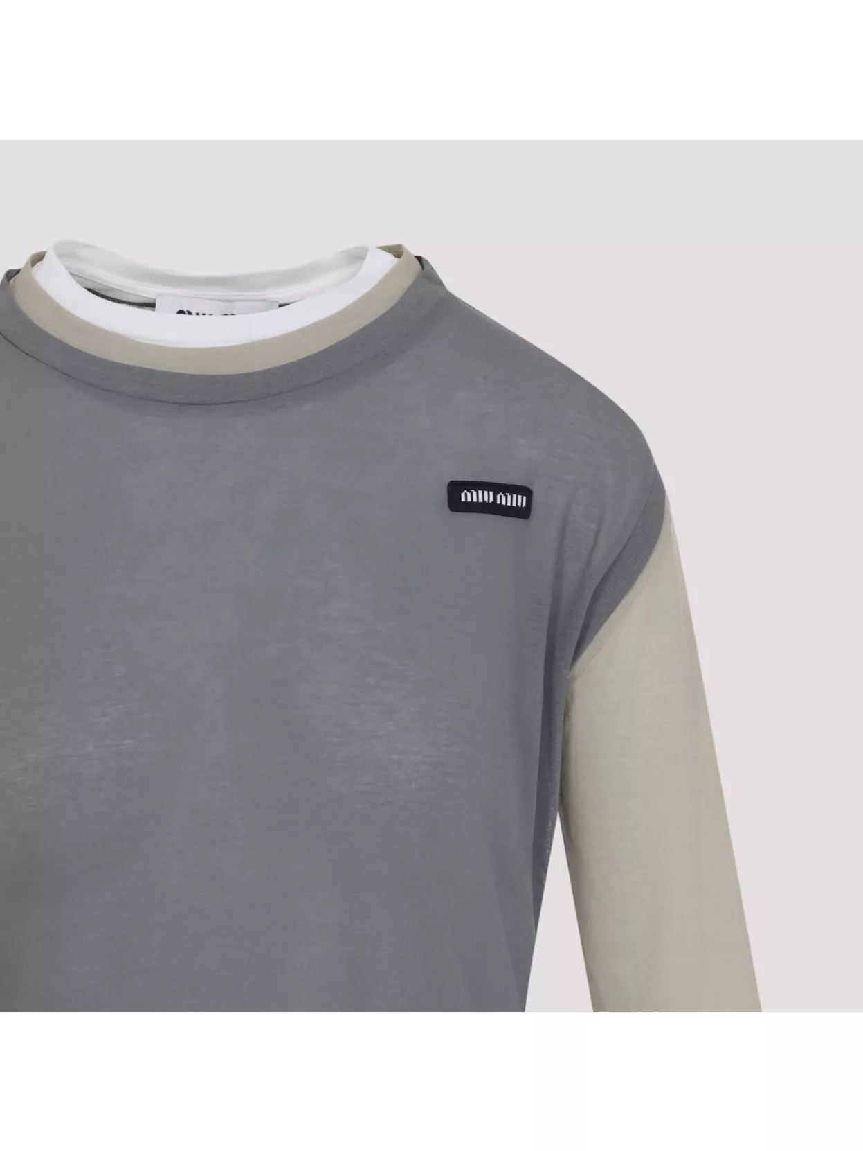 Miu Miu Cotton T-shirt Layered Design