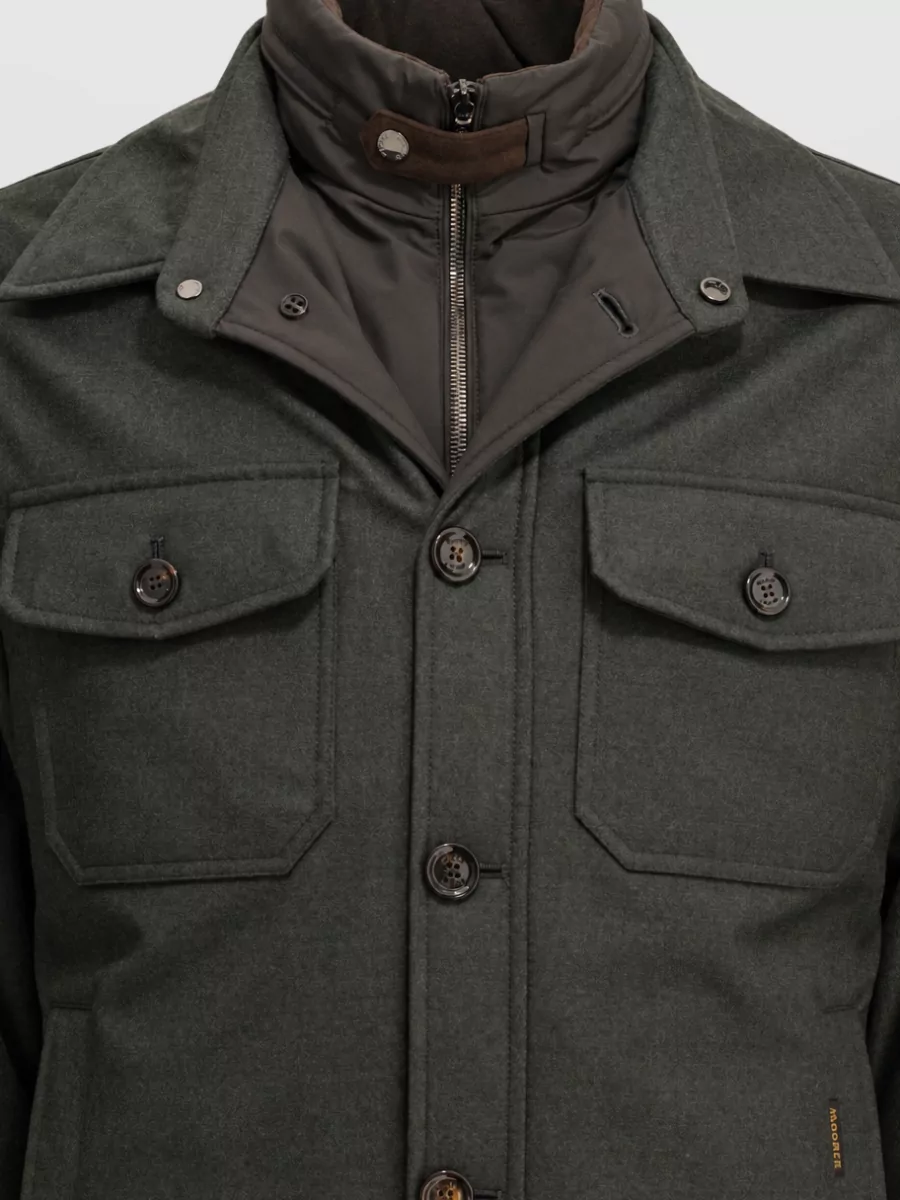 Moorer Wool Cashmere Padded Overshirt Jacket