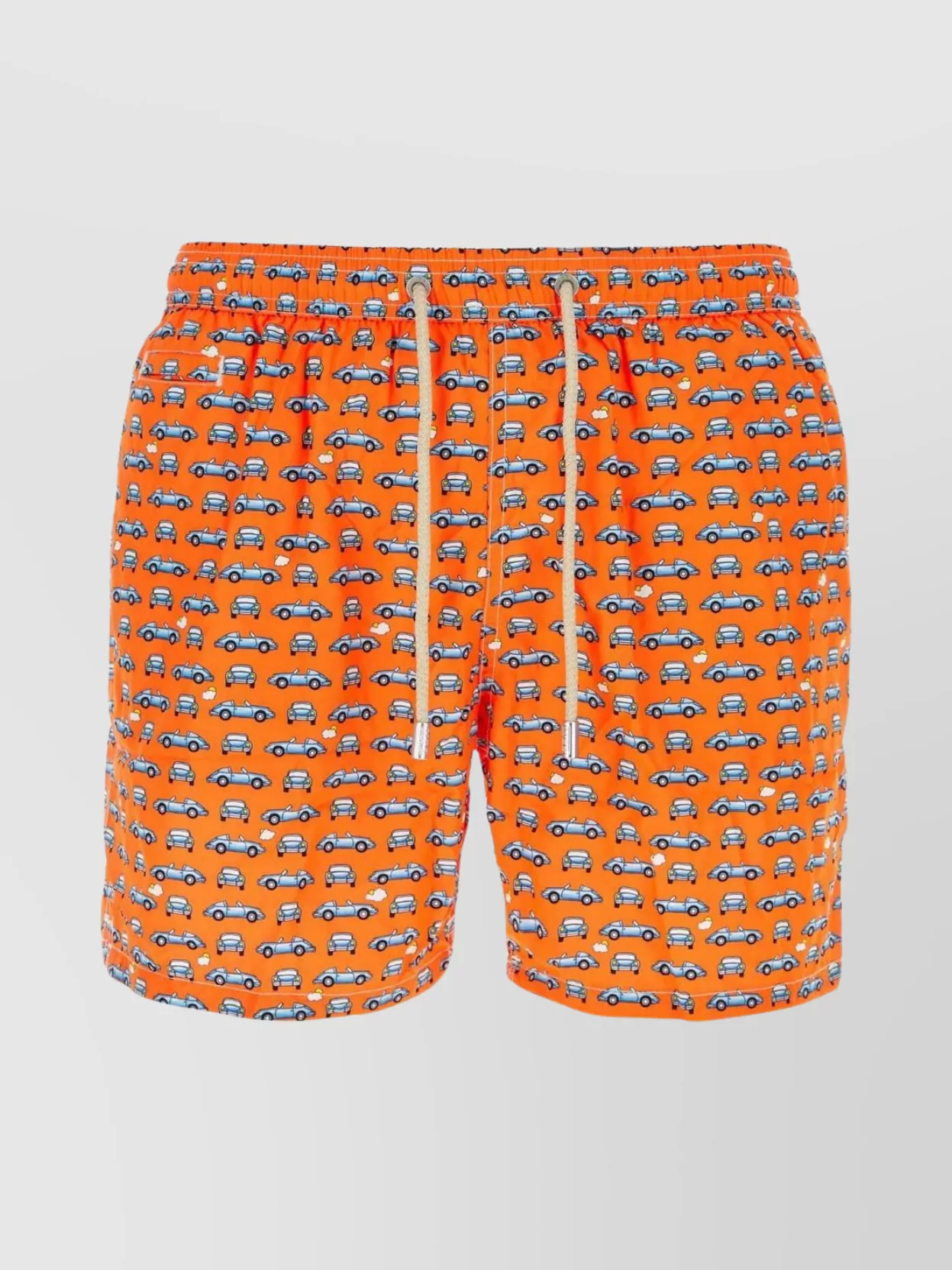 Shop Saint Barth Elastic Waistband Mid-rise Short Length Swim Shorts
