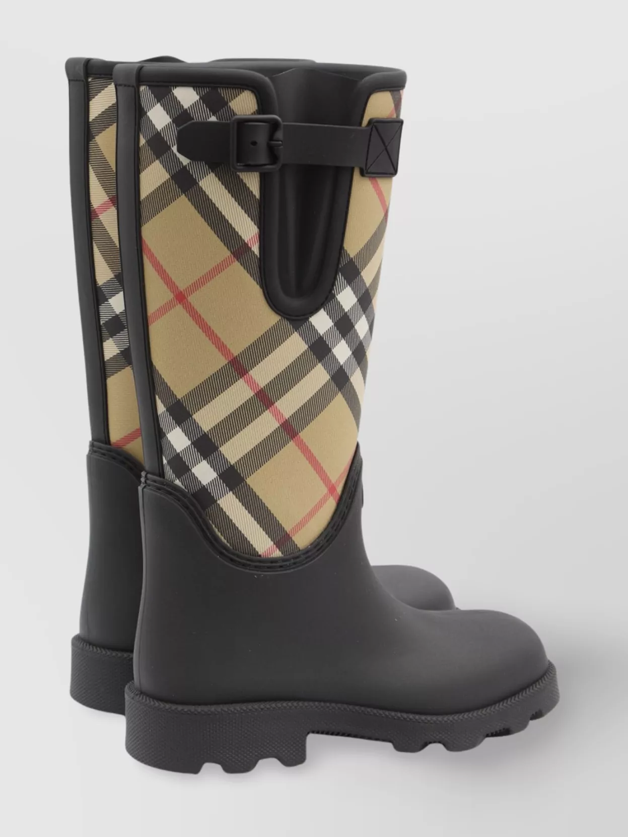 Burberry Sand Check Knee-High Rubber Boots