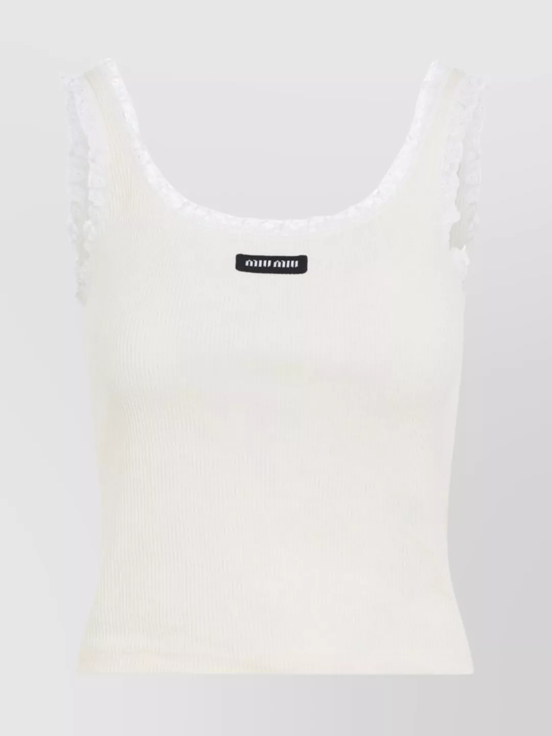 Miu Miu Ribbed Cotton Tank Top