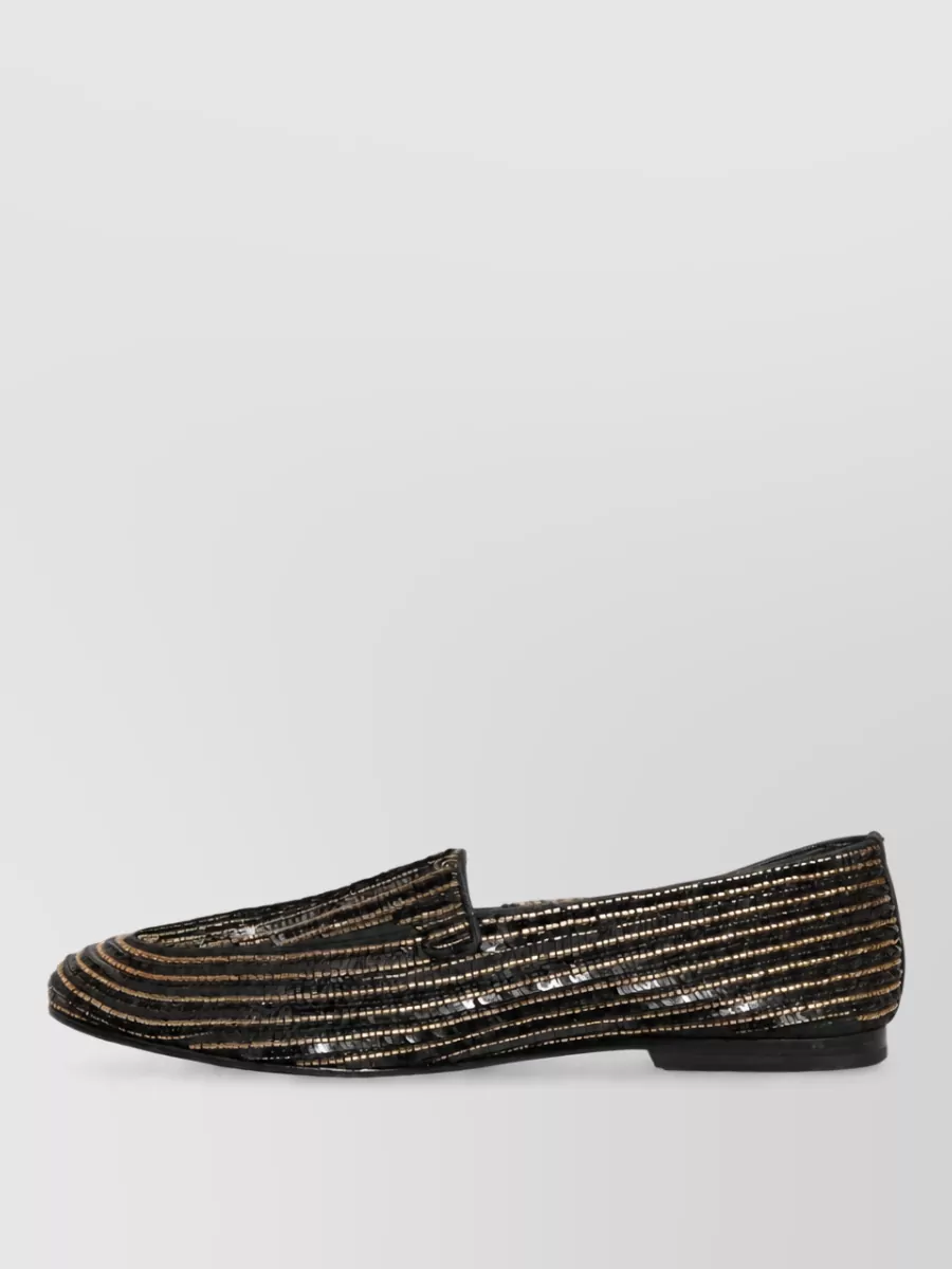 Dolce&Gabbana Leather Sequin Loafers