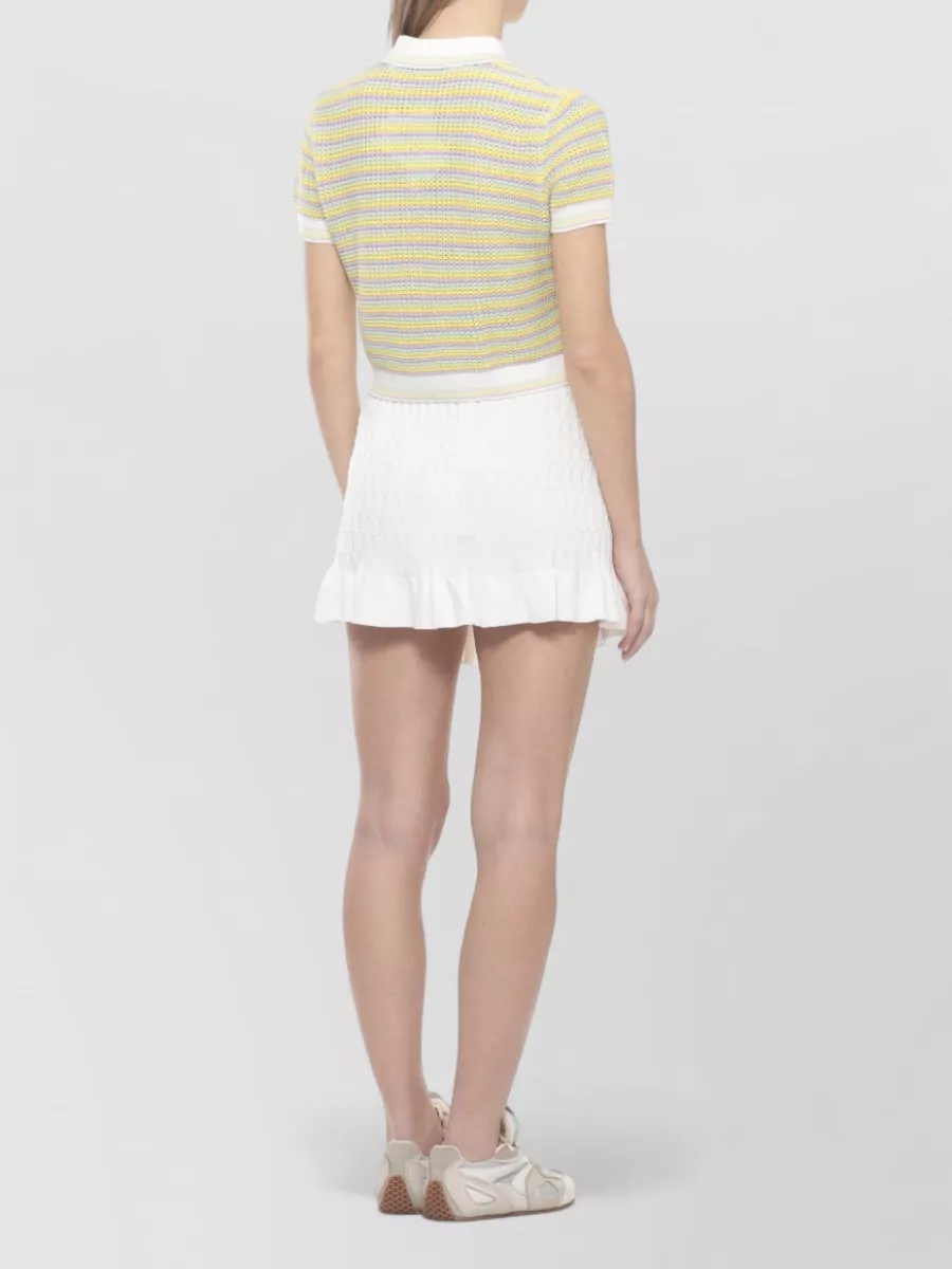 Casablanca Striped Cotton Short-Sleeve Polo Shirt