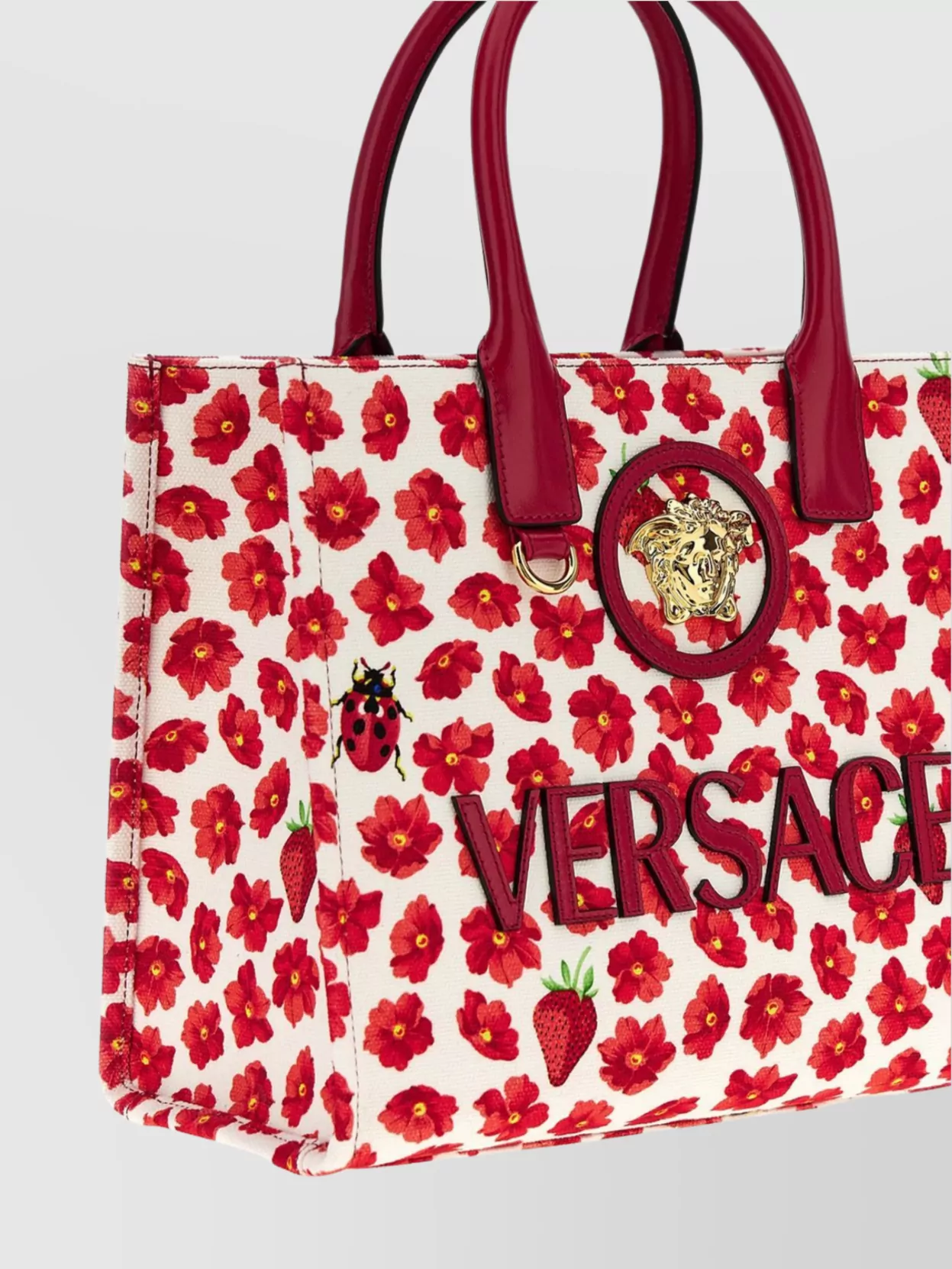 Versace 'the Medusa' Floral Pattern Tote Bag