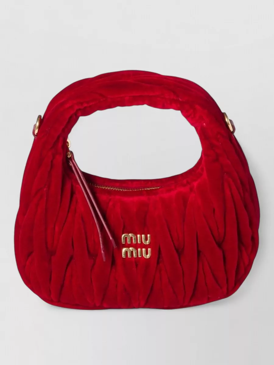Miu Miu Mini Cross-body Bag Top Handle In Red