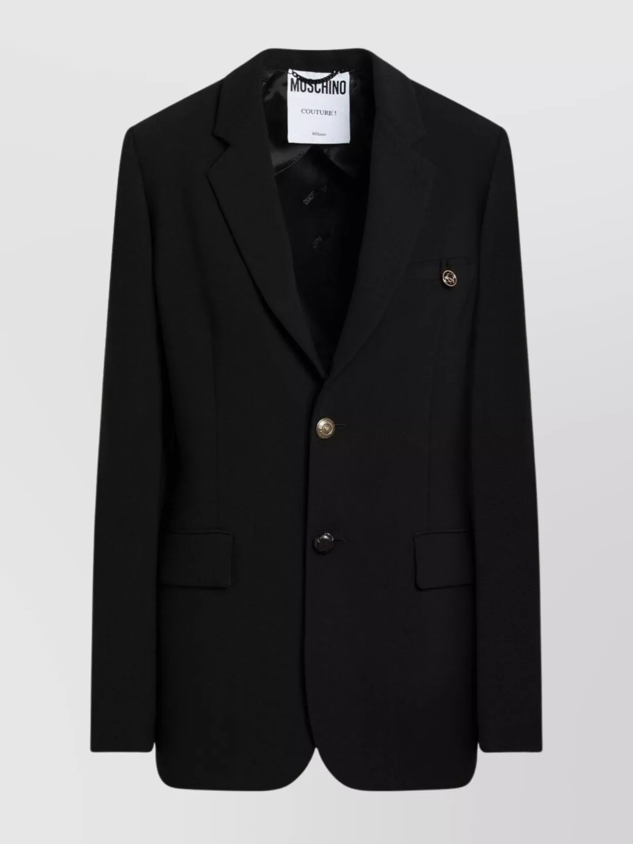 Moschino Single Breasted Jacket Notched Lapel In Black