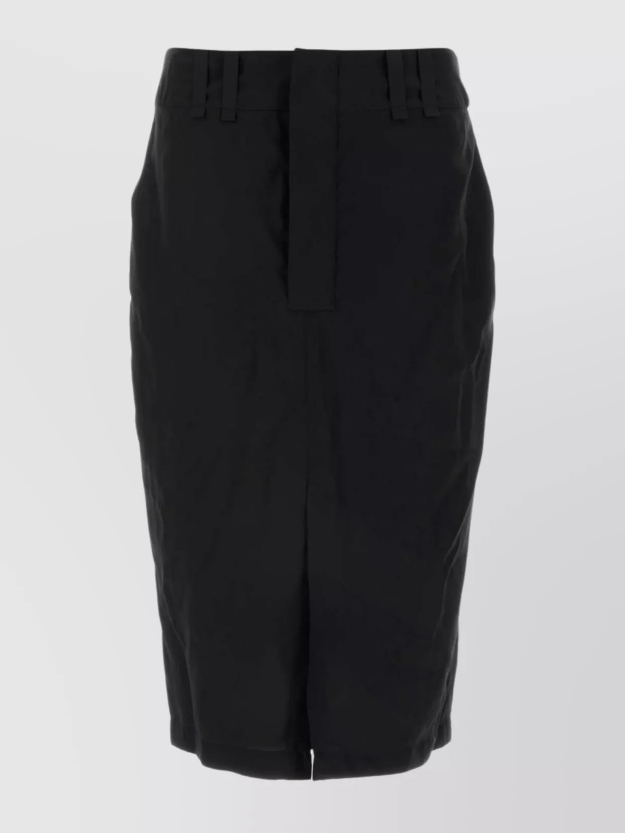 Saint Laurent Crepe Skirt With Back Pockets And Front Slit In Black