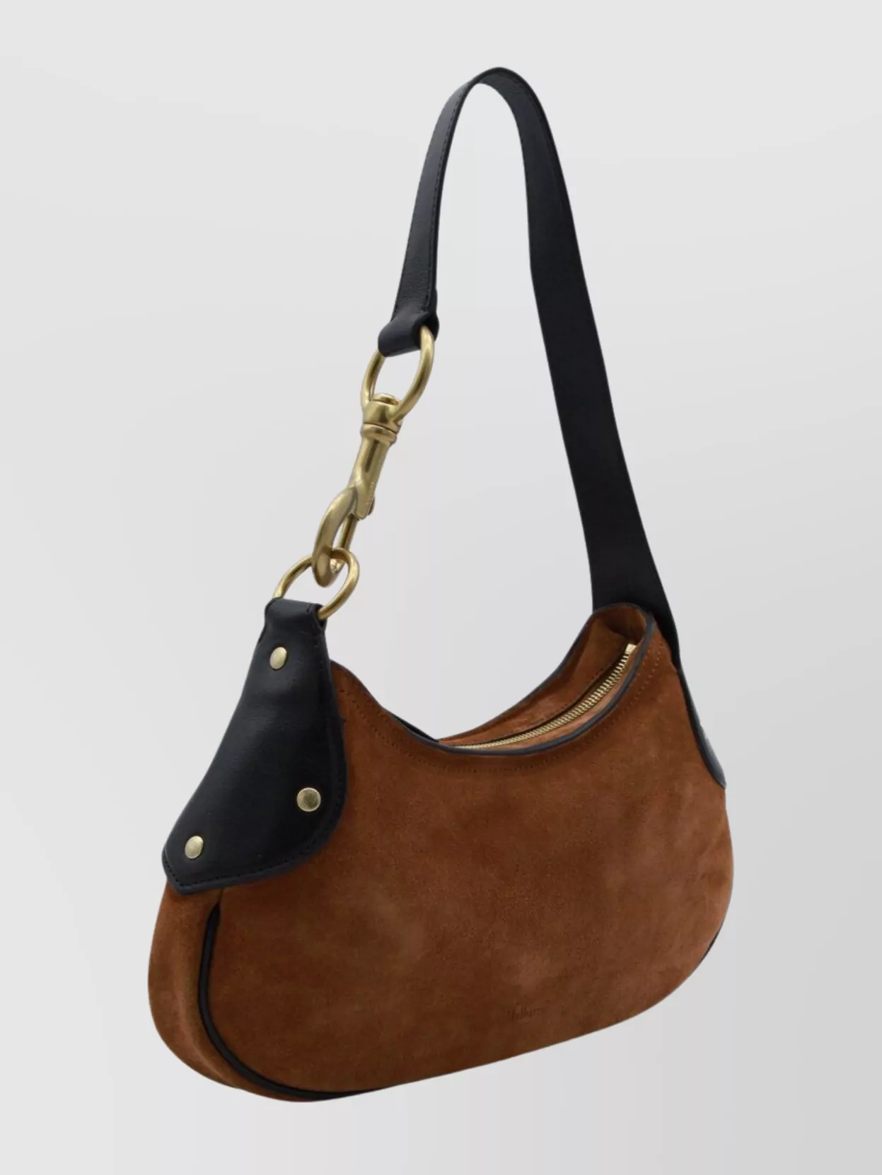 Mulberry Suede Shoulder Bag Metal Hardware