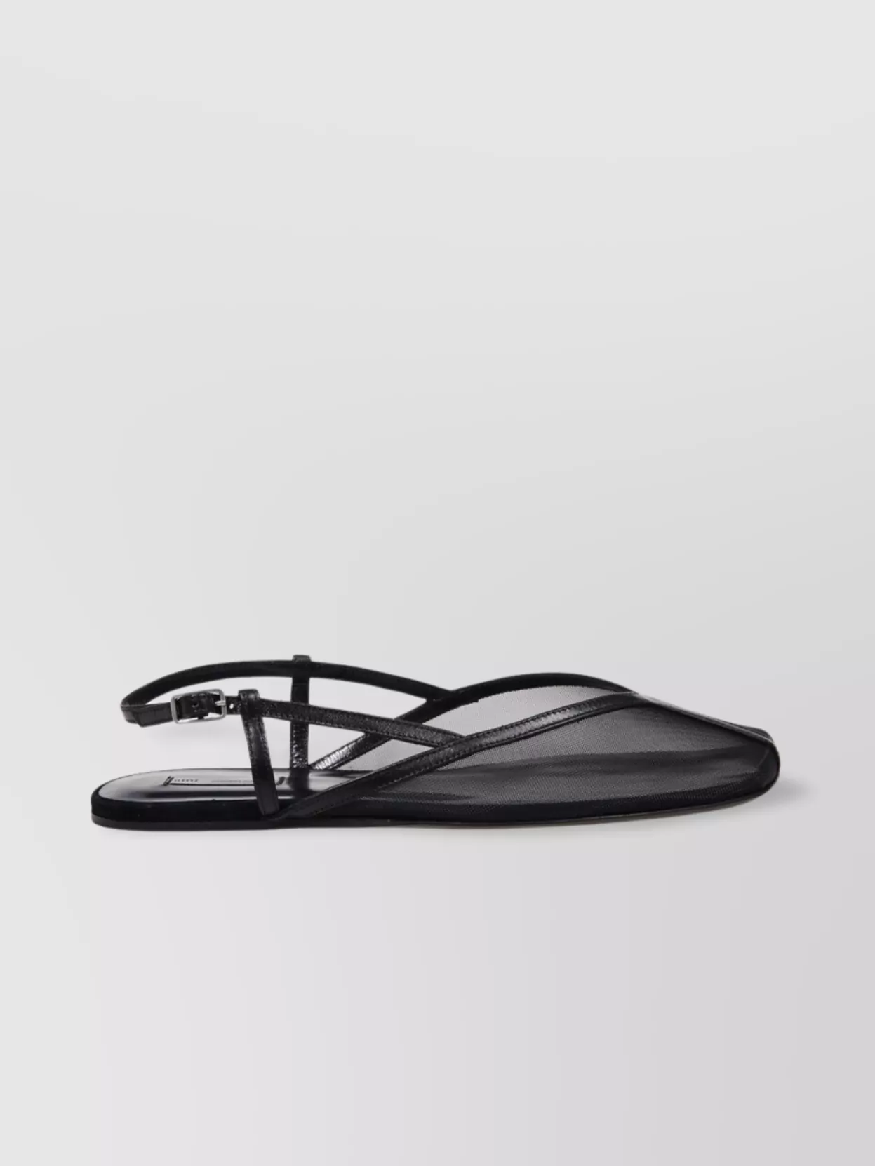 Ami Alexandre Mattiussi Mesh Square Toe Strappy Flat Sole Sandals In Multi