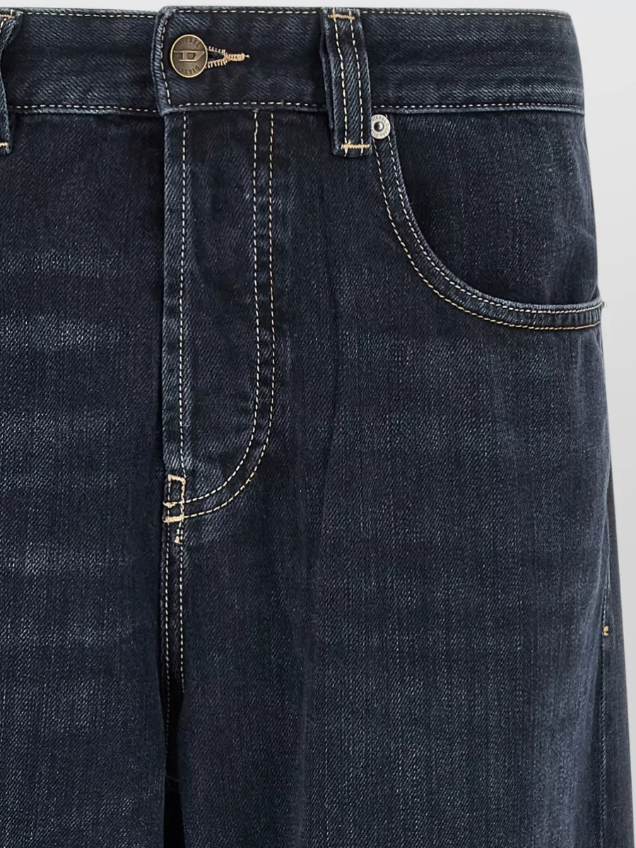 Diesel 2001 D-Macro Low-Rise Wide-Leg Straight-Leg Jeans