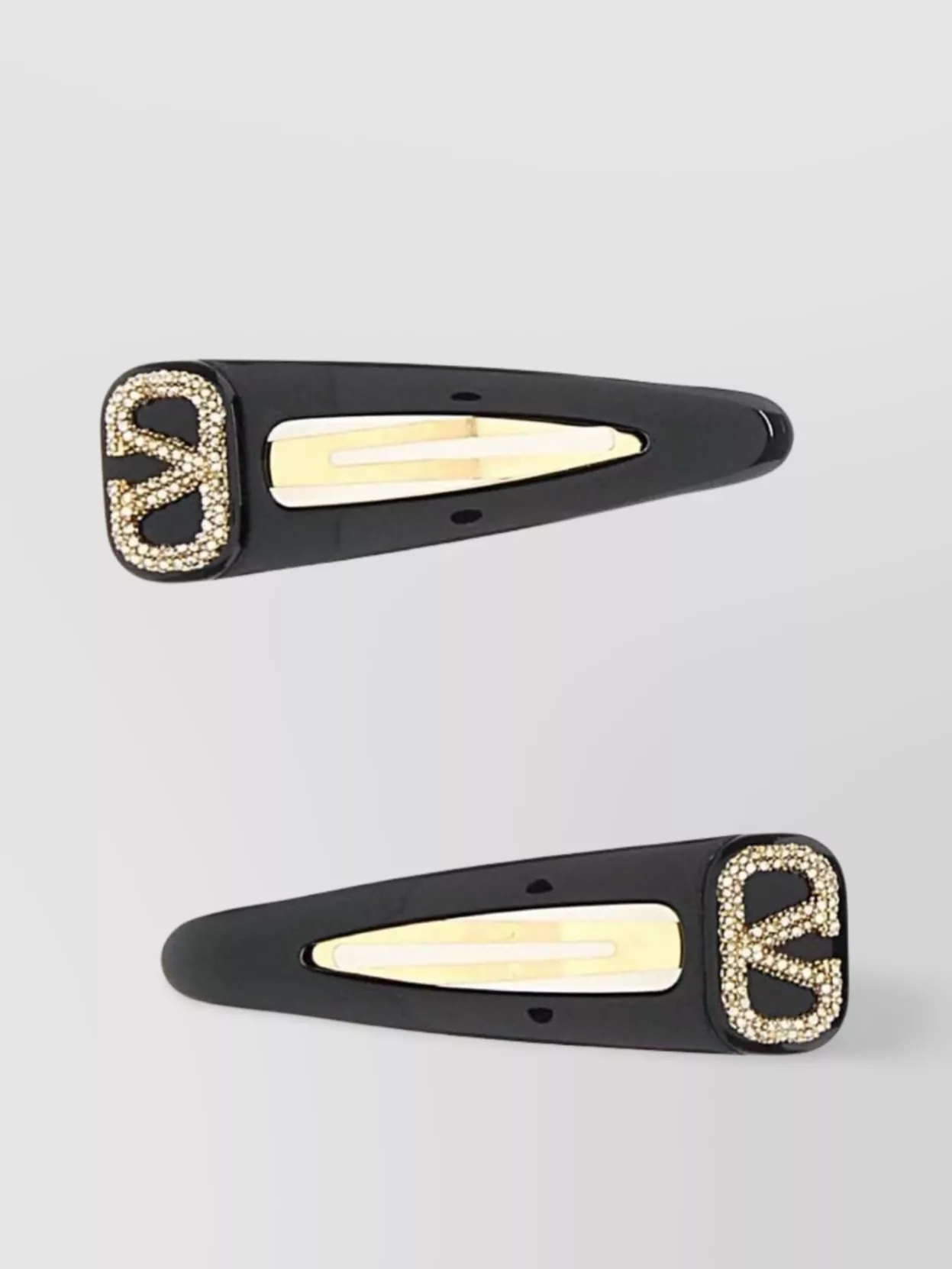 Shop Valentino Rubber And Metal Vlogo Hair Clips