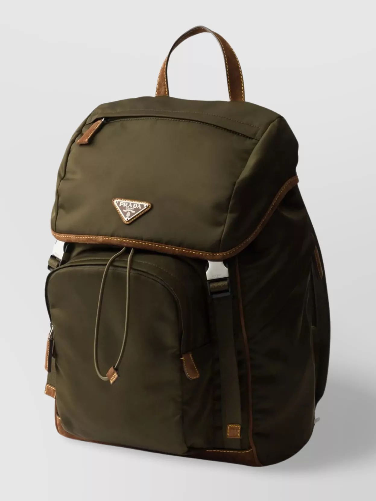 Prada Handle Backpack Front Pocket Shoulder Straps