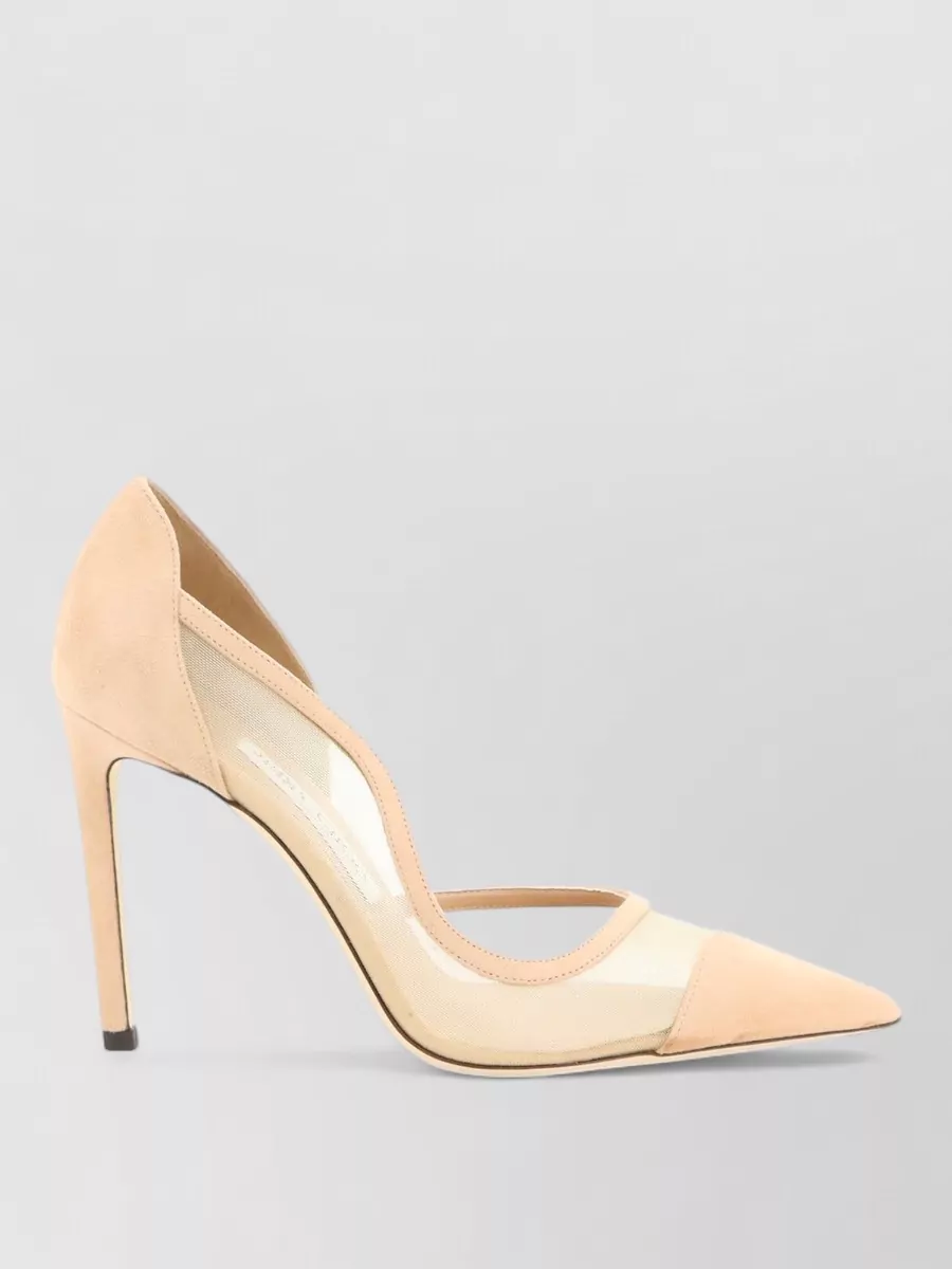 Jimmy Choo Mesh And Suede Stiletto Pumps