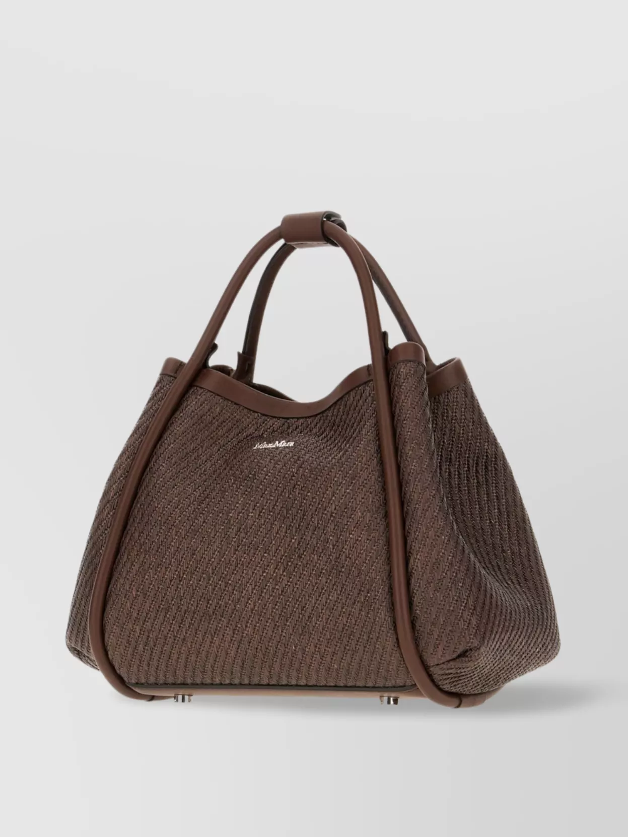 Max Mara Small Marine Tote Bag In Chocolate Fabric