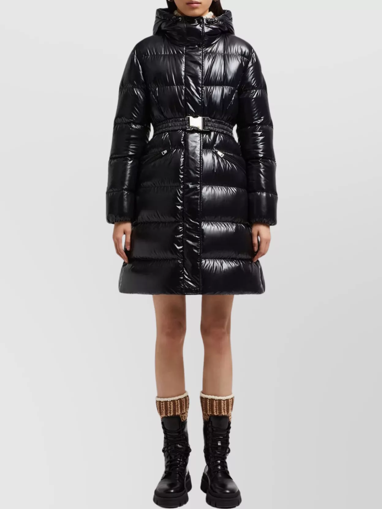 Moncler Long Hooded Down Jacket Bellevue