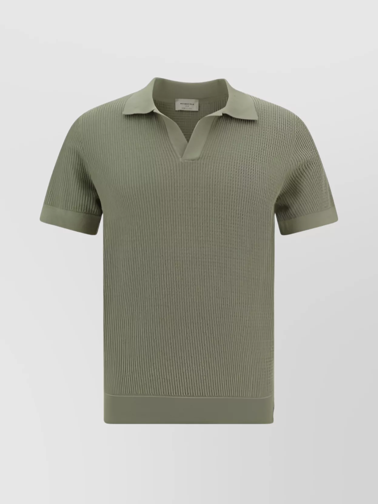Shop Brooksfield Ribbed Collar Cotton Knit Polo Shirt