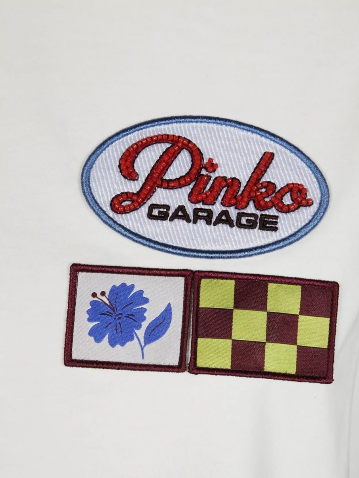 Pinko Crew Neck T-shirt Embroidered Patches