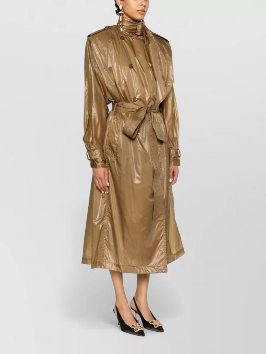 Saint Laurent Translucent Belted Double-Breasted Trench Coat
