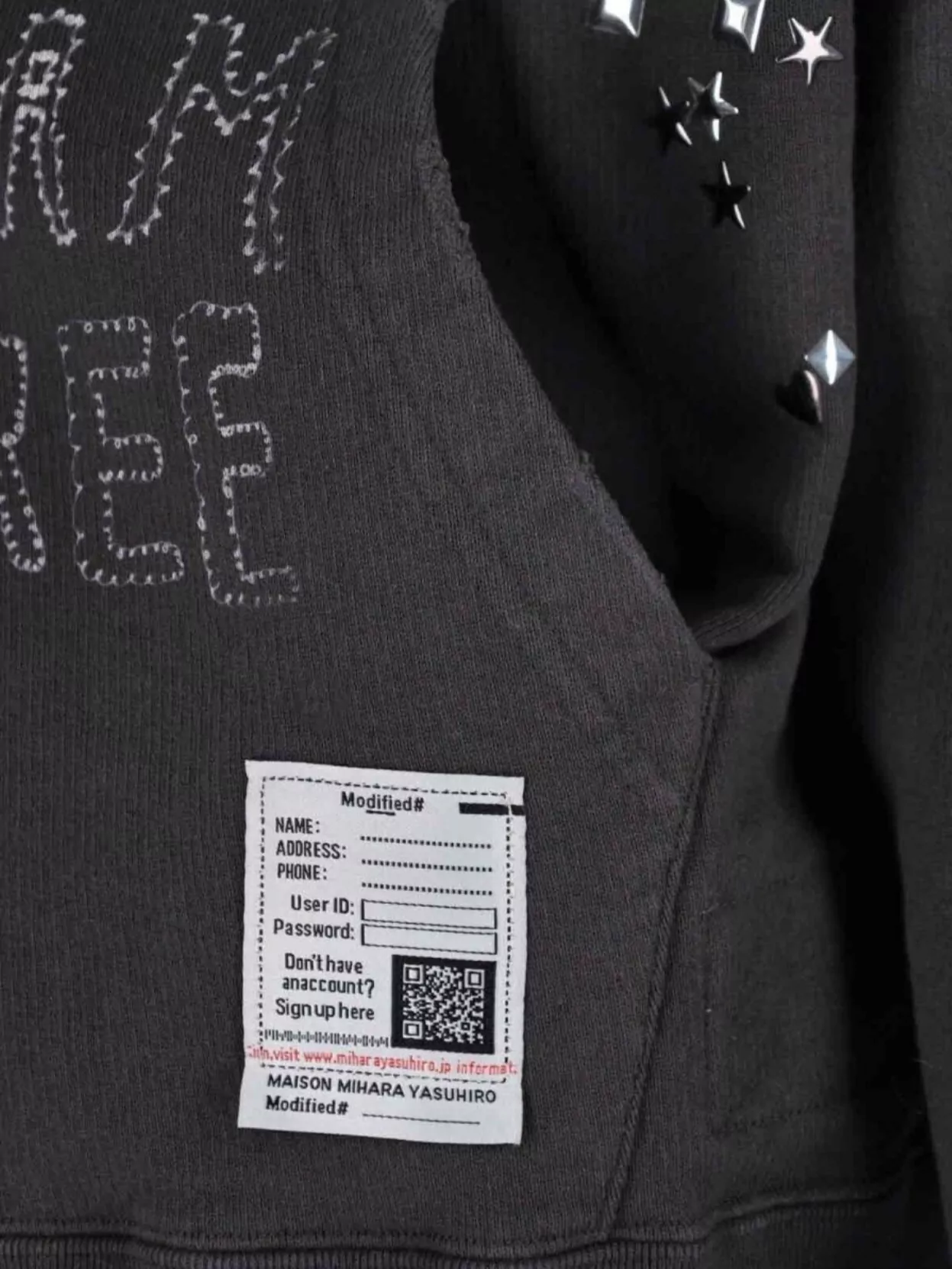 Maison Mihara Yasuhiro Graphic Print Hooded Jacket With Ribbed Cuffs