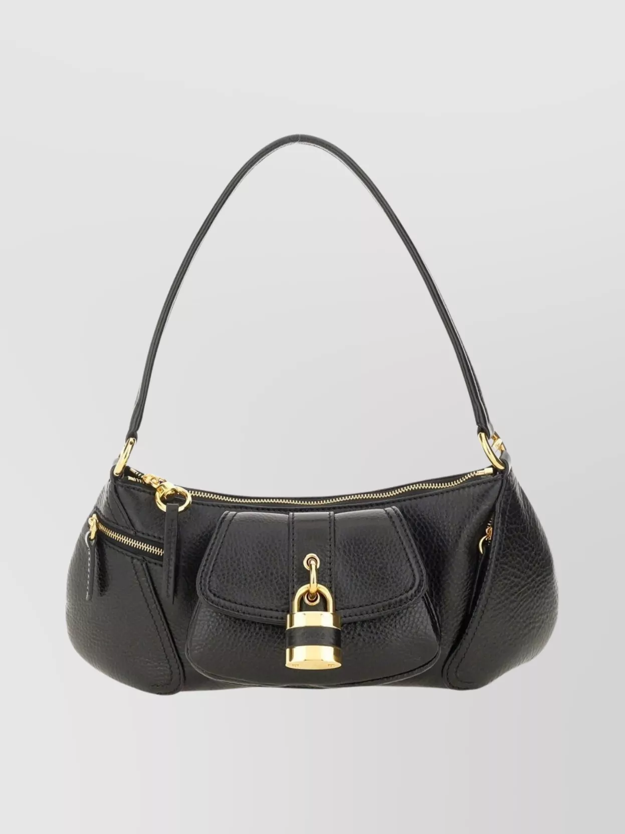 Chloé Textured Shoulder Bag Top Handle In Black