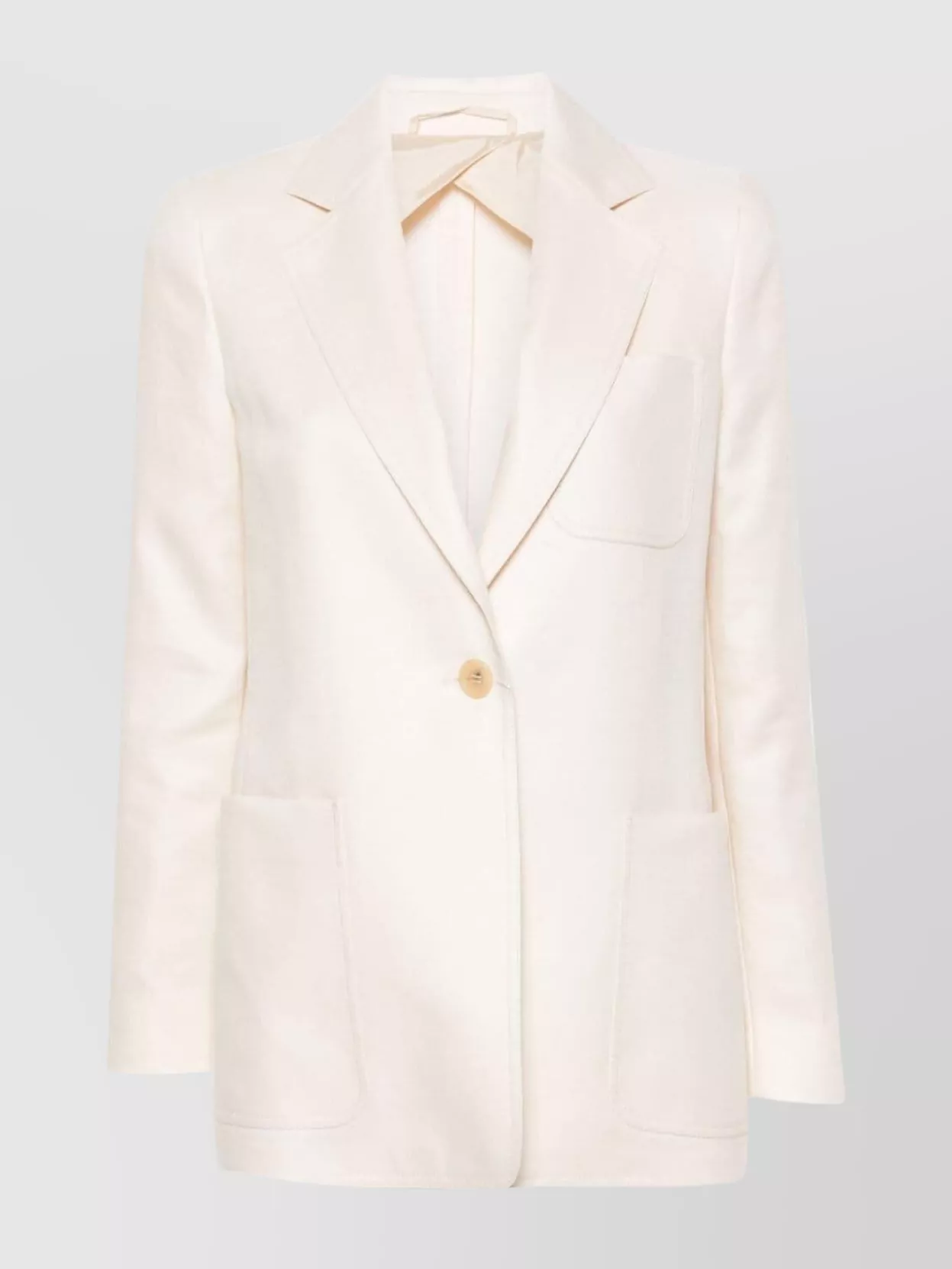 Max Mara Linen Single-breasted Blazer Jacket In White