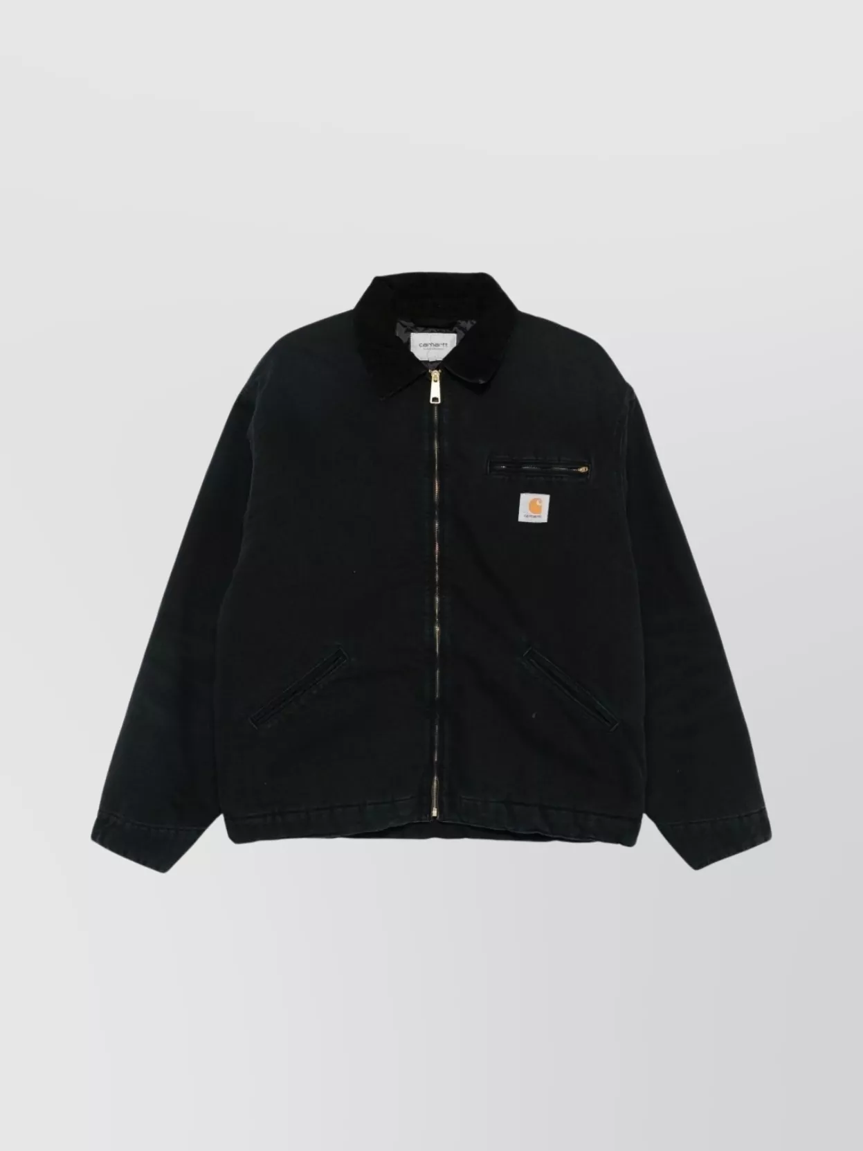 Carhartt Structured Collared Front Pocket Long Sleeve Jacket In Black