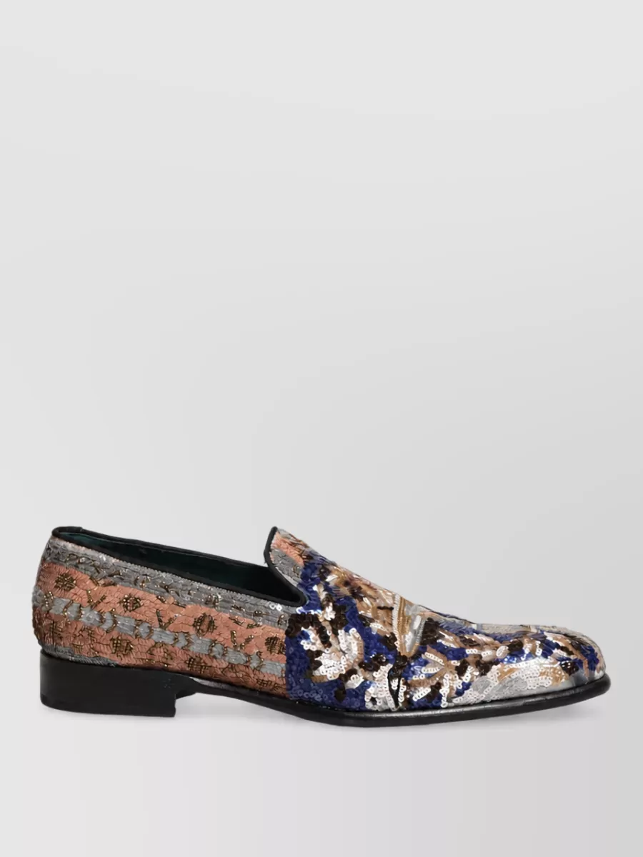 Dolce&Gabbana Leather Embroidered Loafers