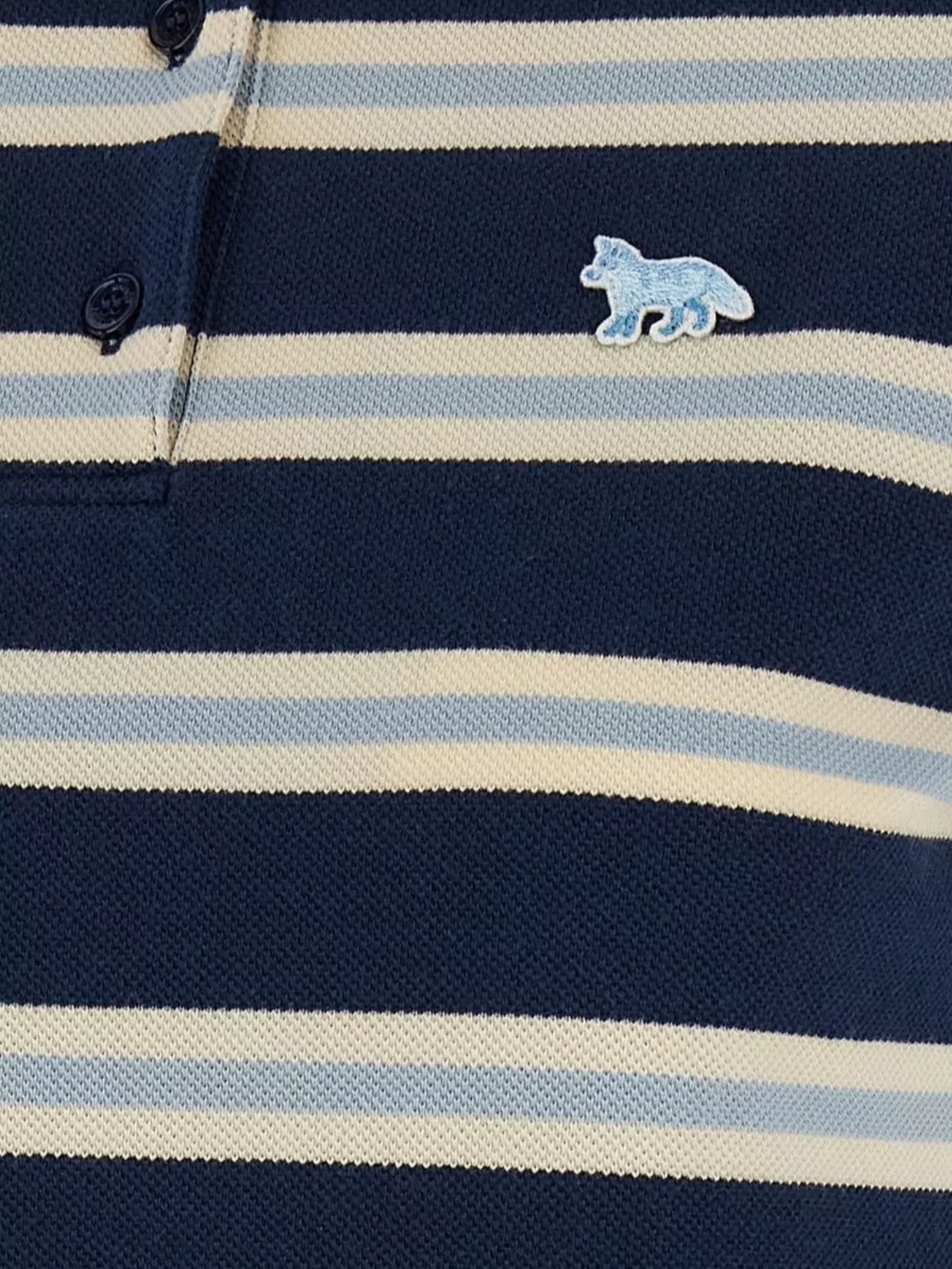 MAISON KITSUNÉ 'LITTLE FOX' STRIPED POLO SHIRT