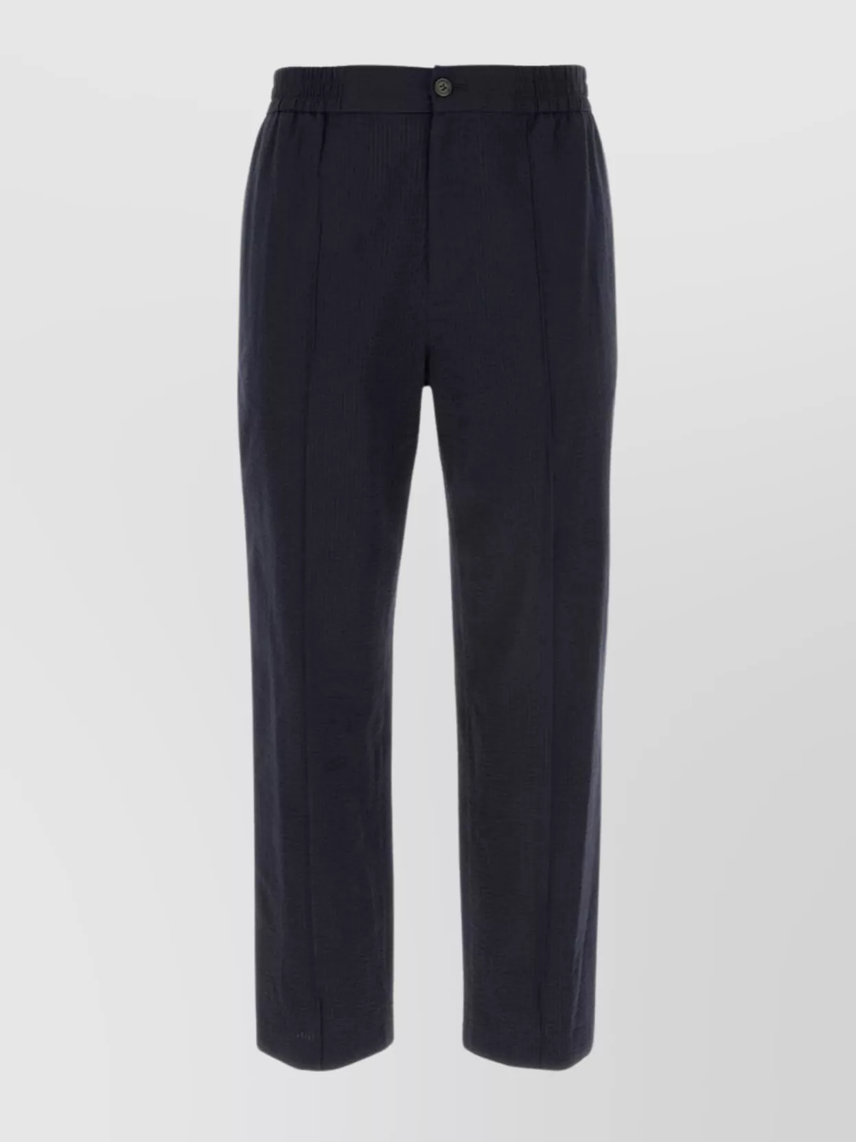 Shop Apc Cotton Pant With Elastic Waistband And Cropped Length