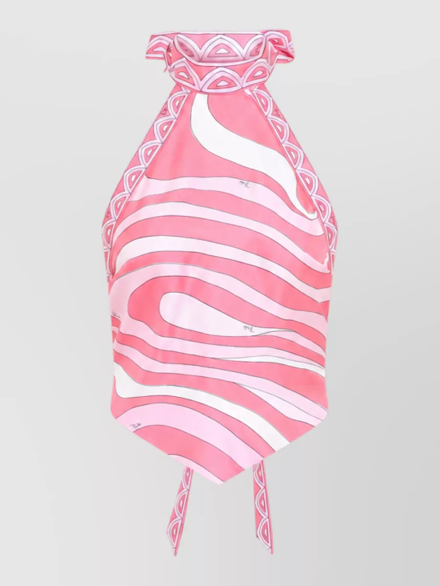 Pucci Silk Halterneck Sleeveless Top