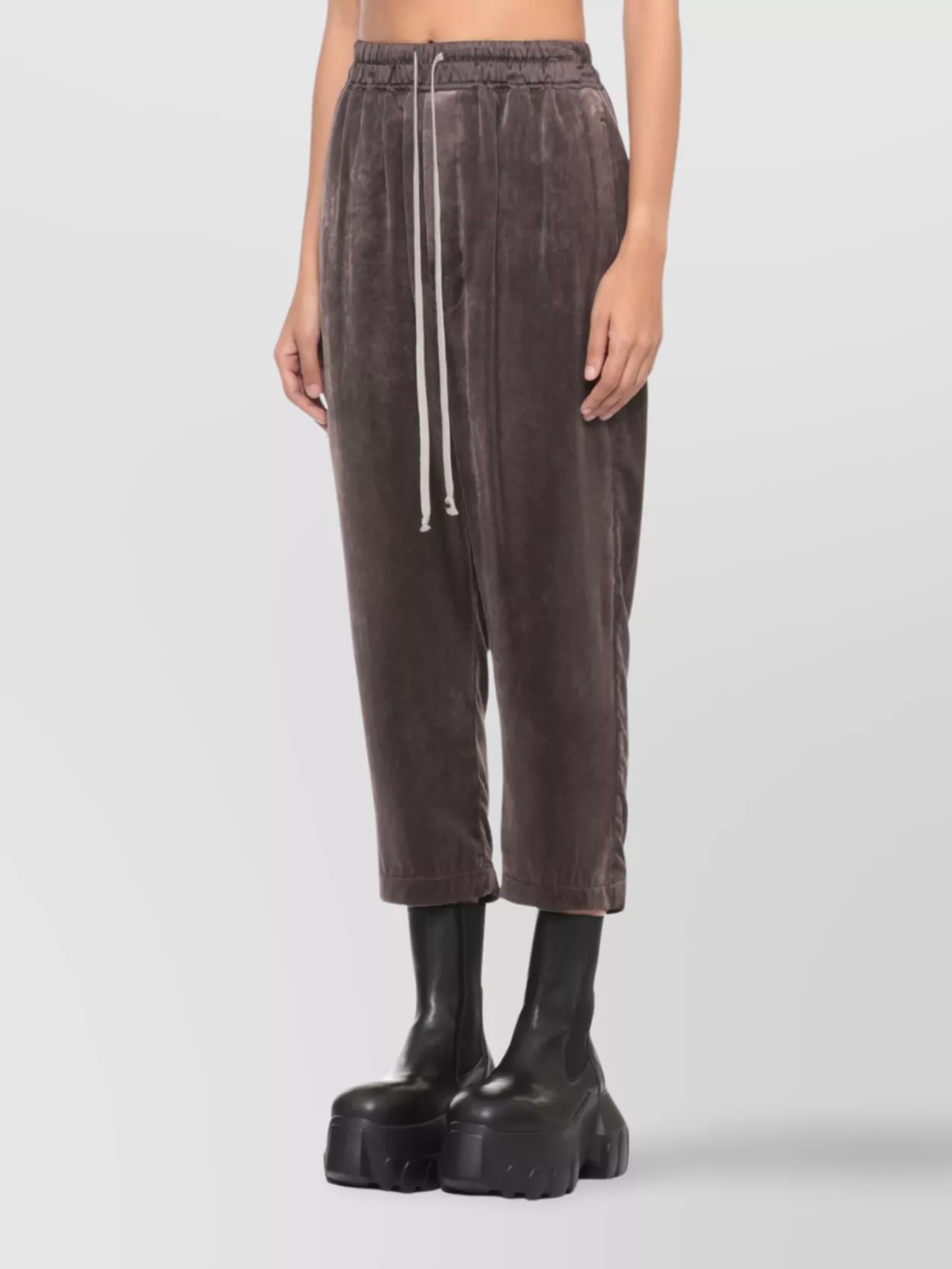 Rick Owens Wide Leg Baggy Trousers Pockets In Brown