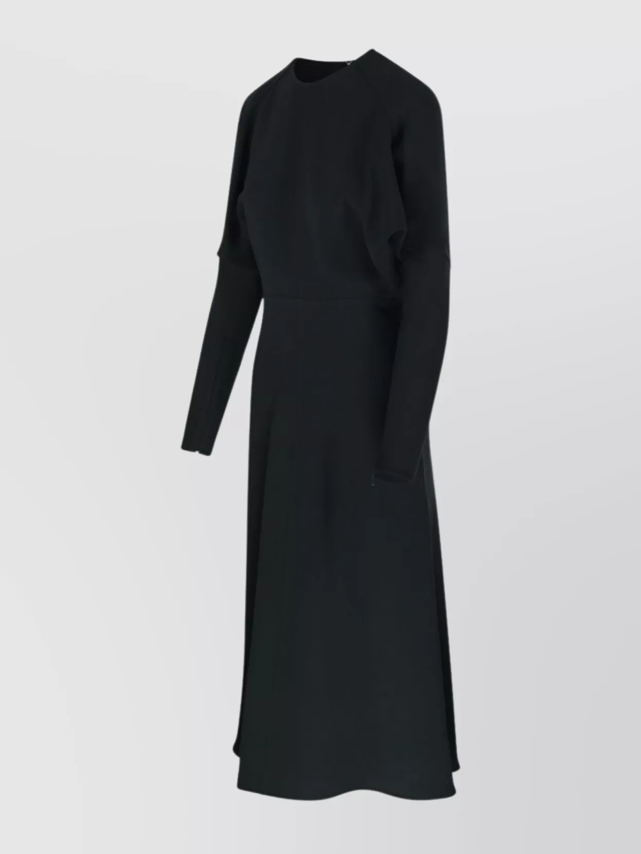 Victoria Beckham Crew Neck Dolman Midi Dress In Black
