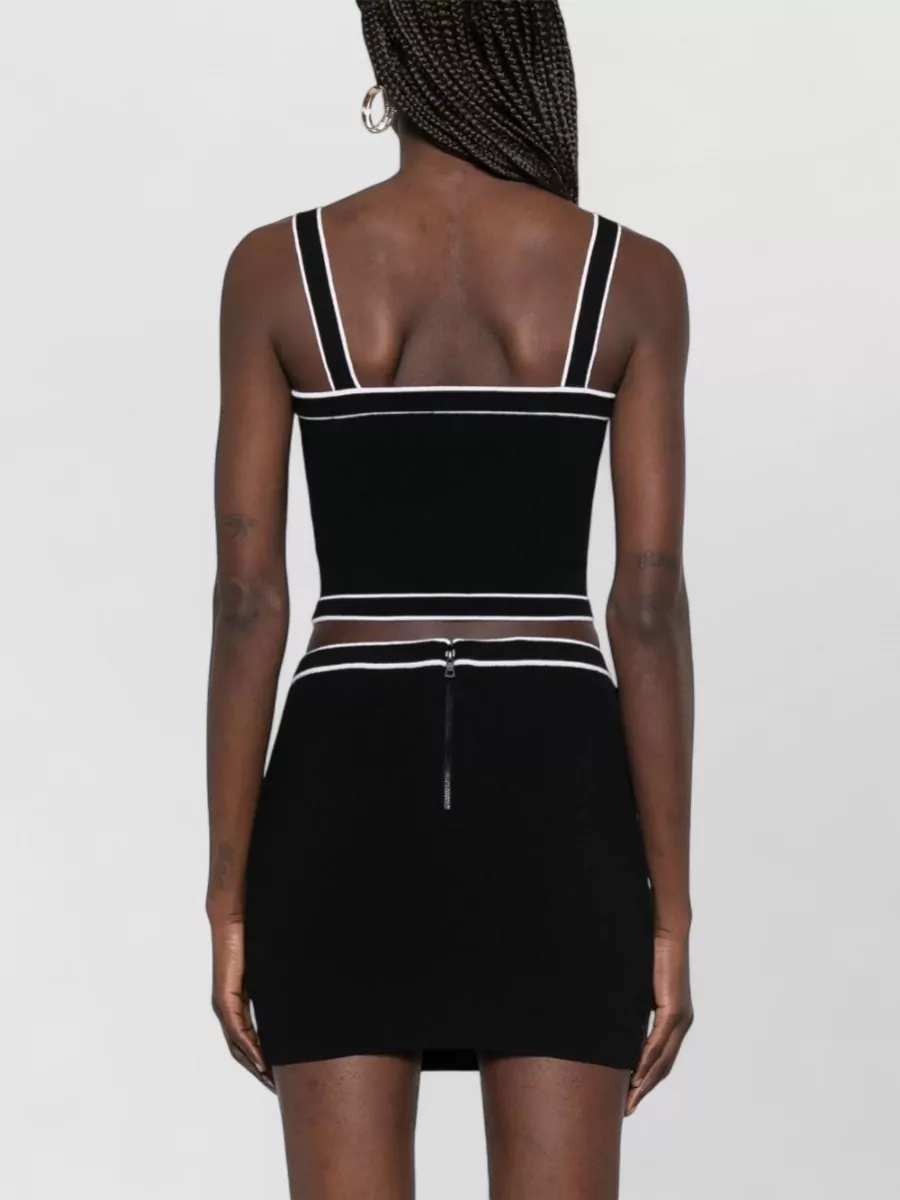 Alice + Olivia Cropped Square Neck Sleeveless Top