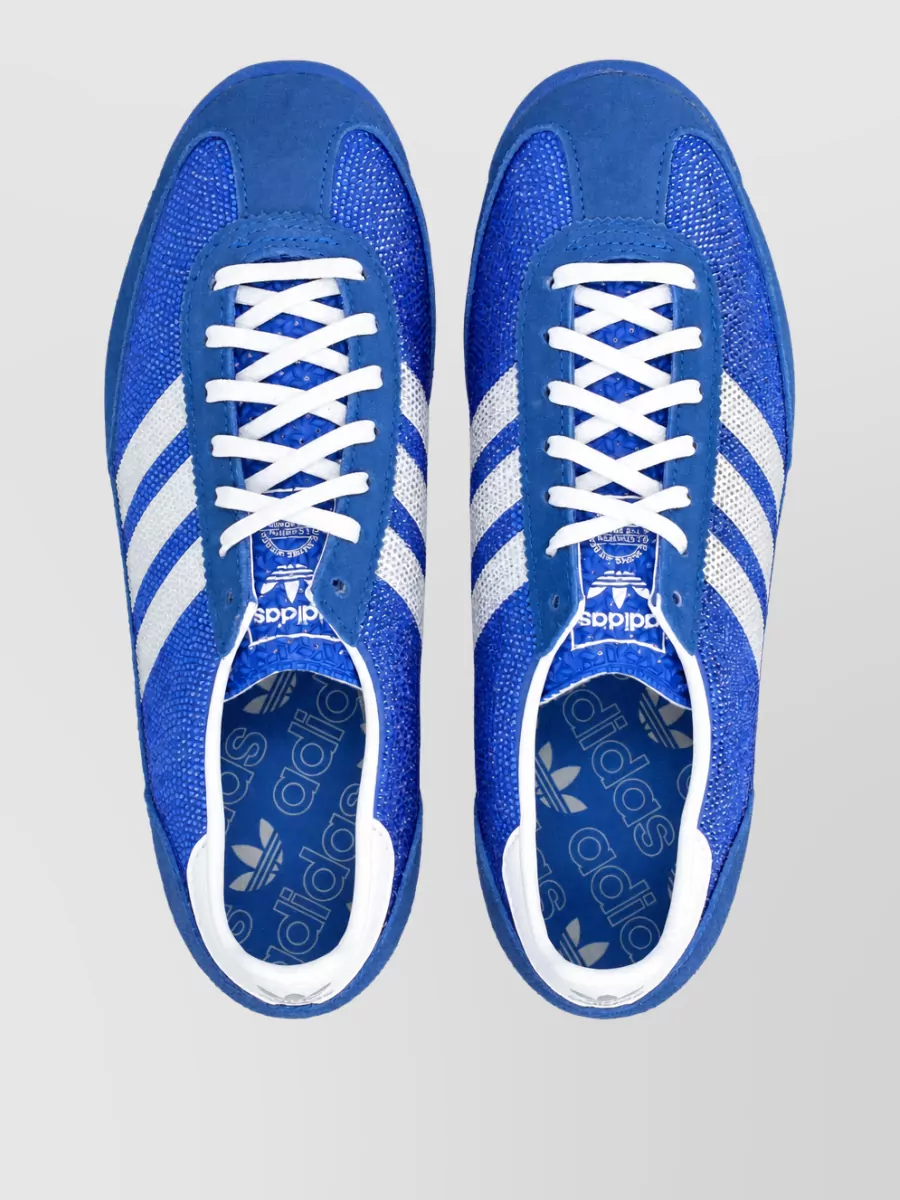 Adidas Originals Leather Rhinestone-Embellished Lace-Up Sneakers