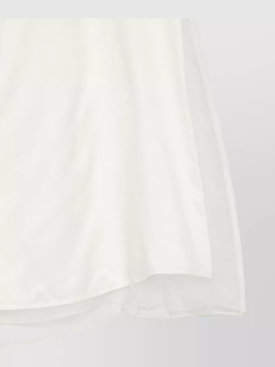 Ami Paris Silk Sheer Layered Midi A-Line Skirt