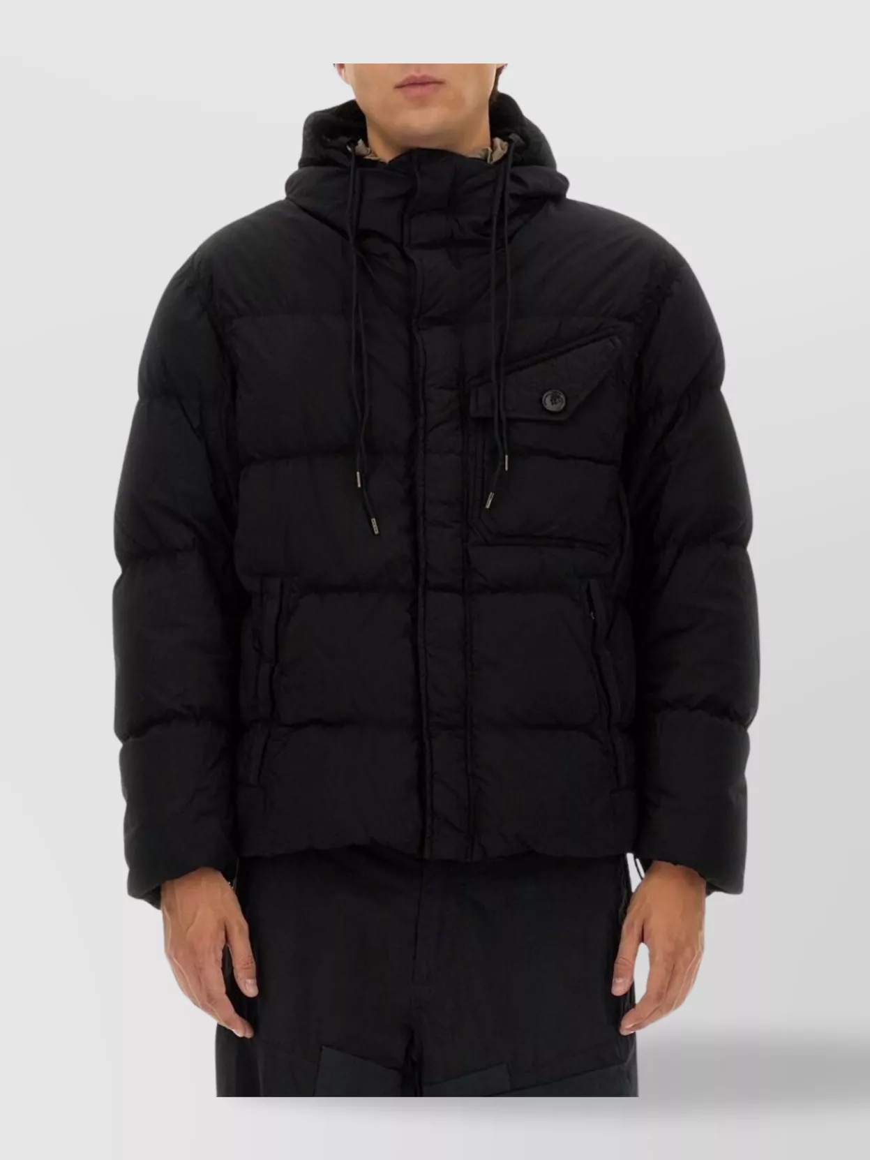 Ten C Quilted Hooded Jacket Pockets