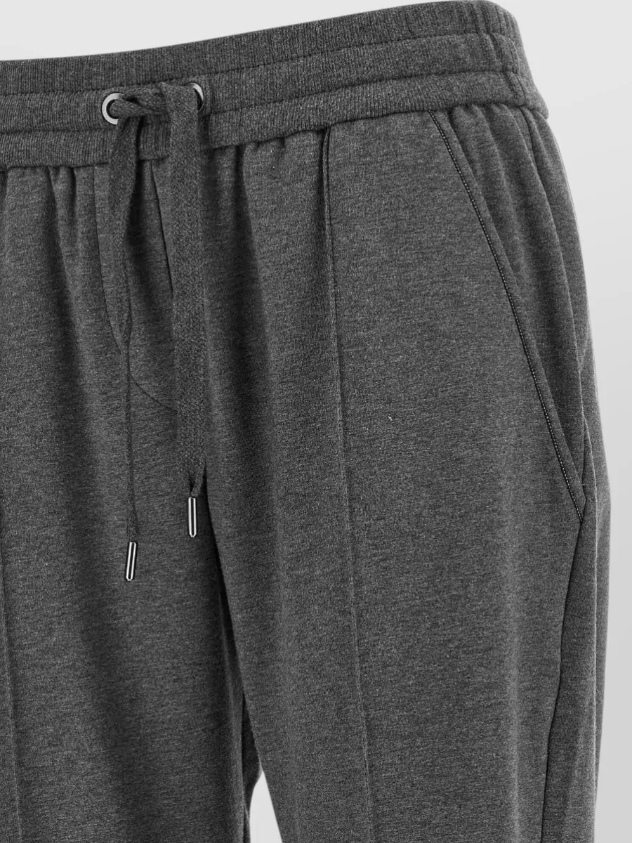 Brunello Cucinelli Cotton High-Rise Flared Cropped Track Joggers