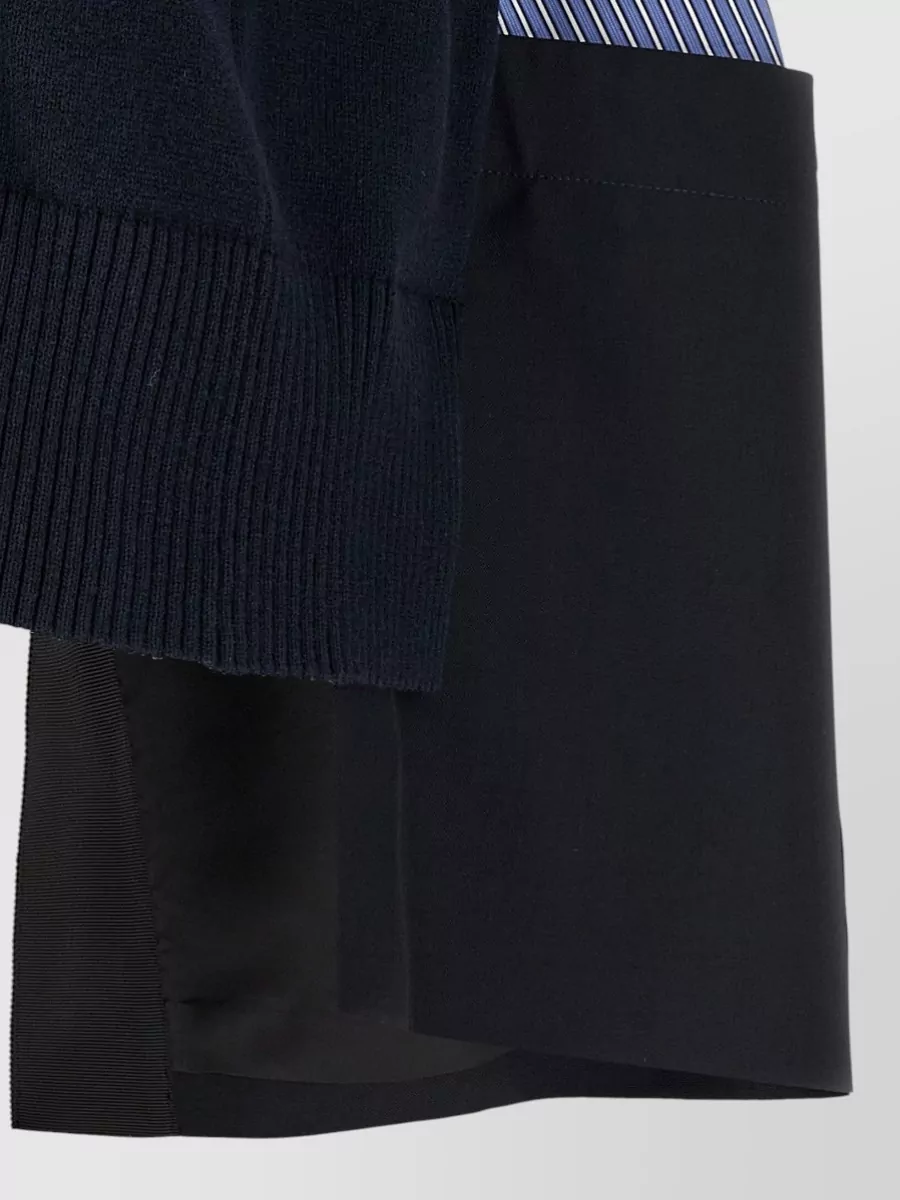 Sacai Patchwork Asymmetric Short-Sleeve Sweatshirt